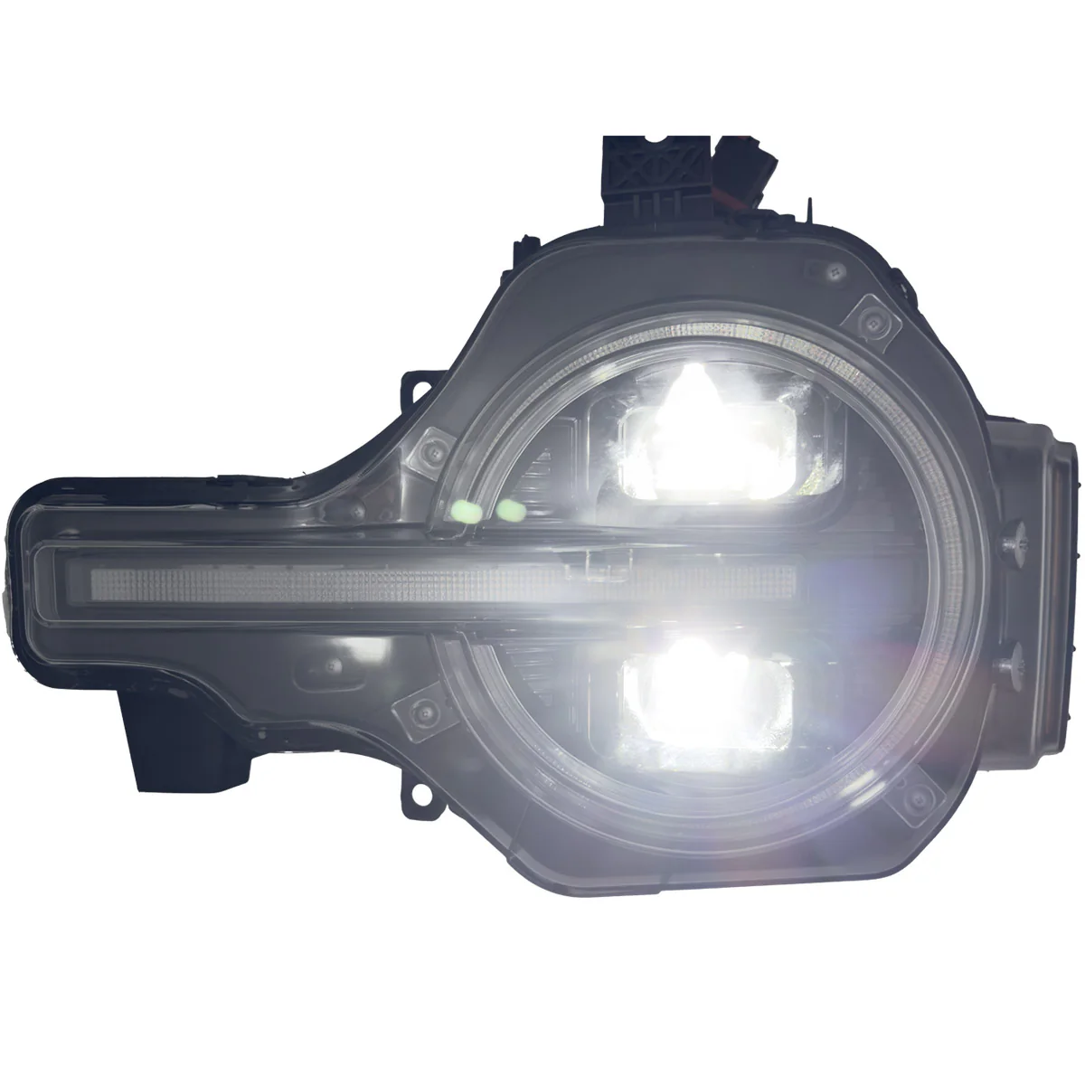Ford Bronco 21-25 LED Projector Headlights w/ Ultra High Power LED High/Low Beams & White OLED DRL w/ Start-Up Lighting Sequence & Scanning Amber LED Turn Signals - Smoked / Black - Image 4