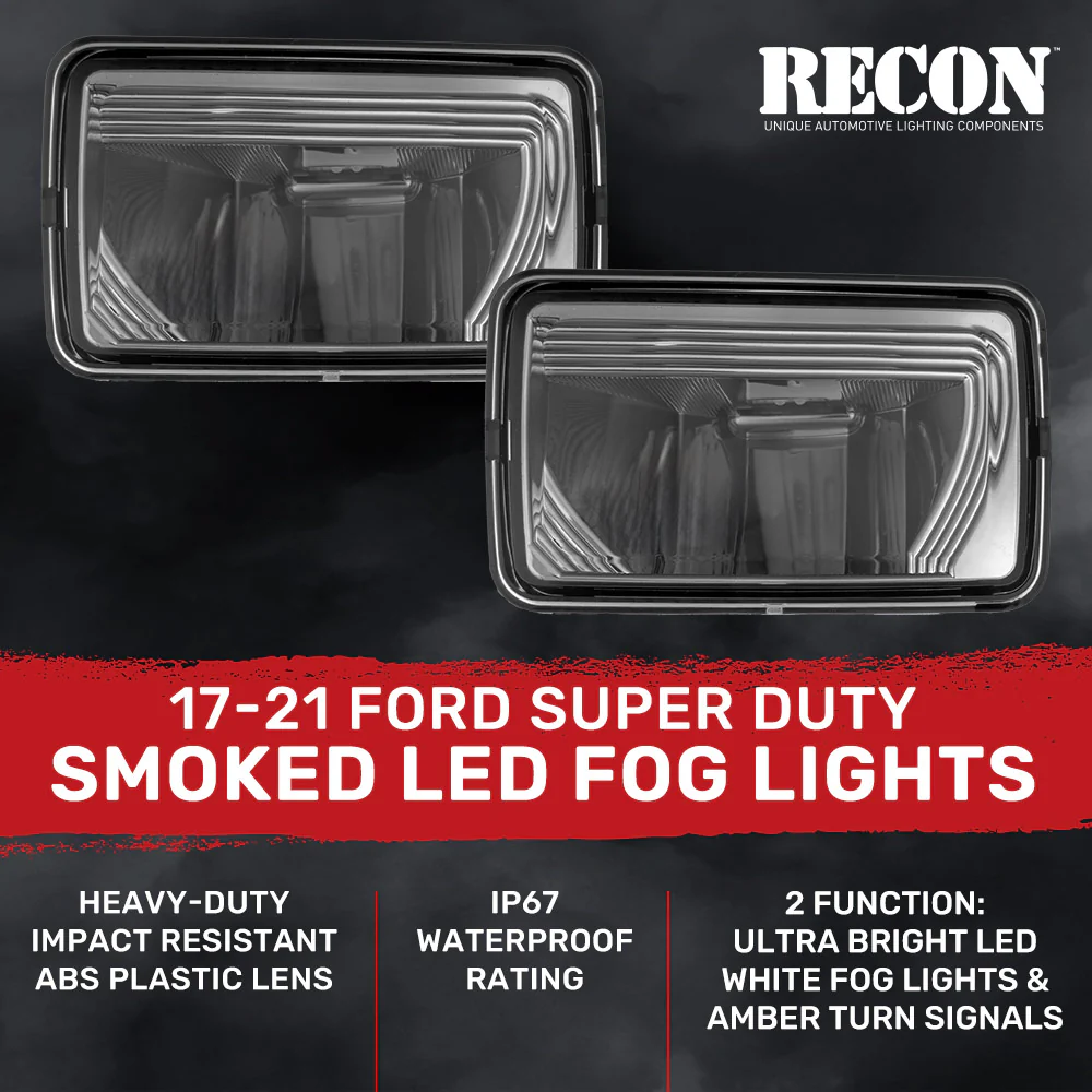 Ford F-150 15-20 (Excluding Raptor) Ultra Bright 2-Function White LED Fog Lights w/ Amber Turn Signals (Replaces Factory Fog Lights) - Smoked Black - Image 4