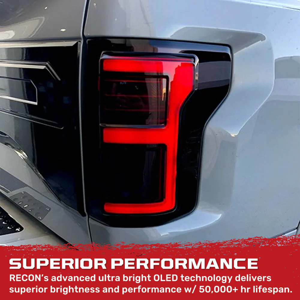 Ford F-150 SVT Raptor 17-20 Ultra Bright OLED Tail Lights (Replaces Factory/OEM LED with BLIS) - Multiple Lens - Image 2