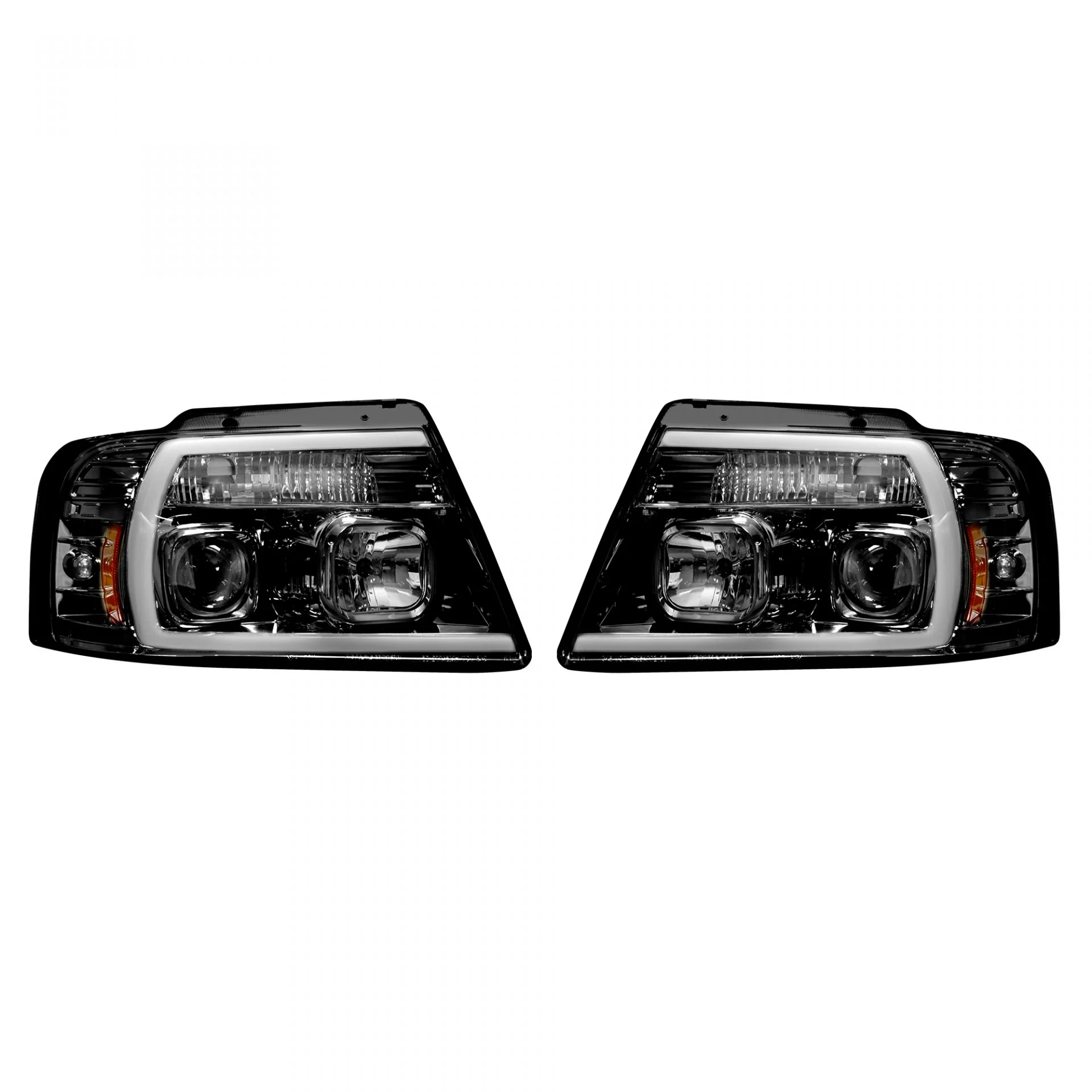 Ford F150 04-08 Projector Headlights OLED Halos & DRL in Smoked/Black