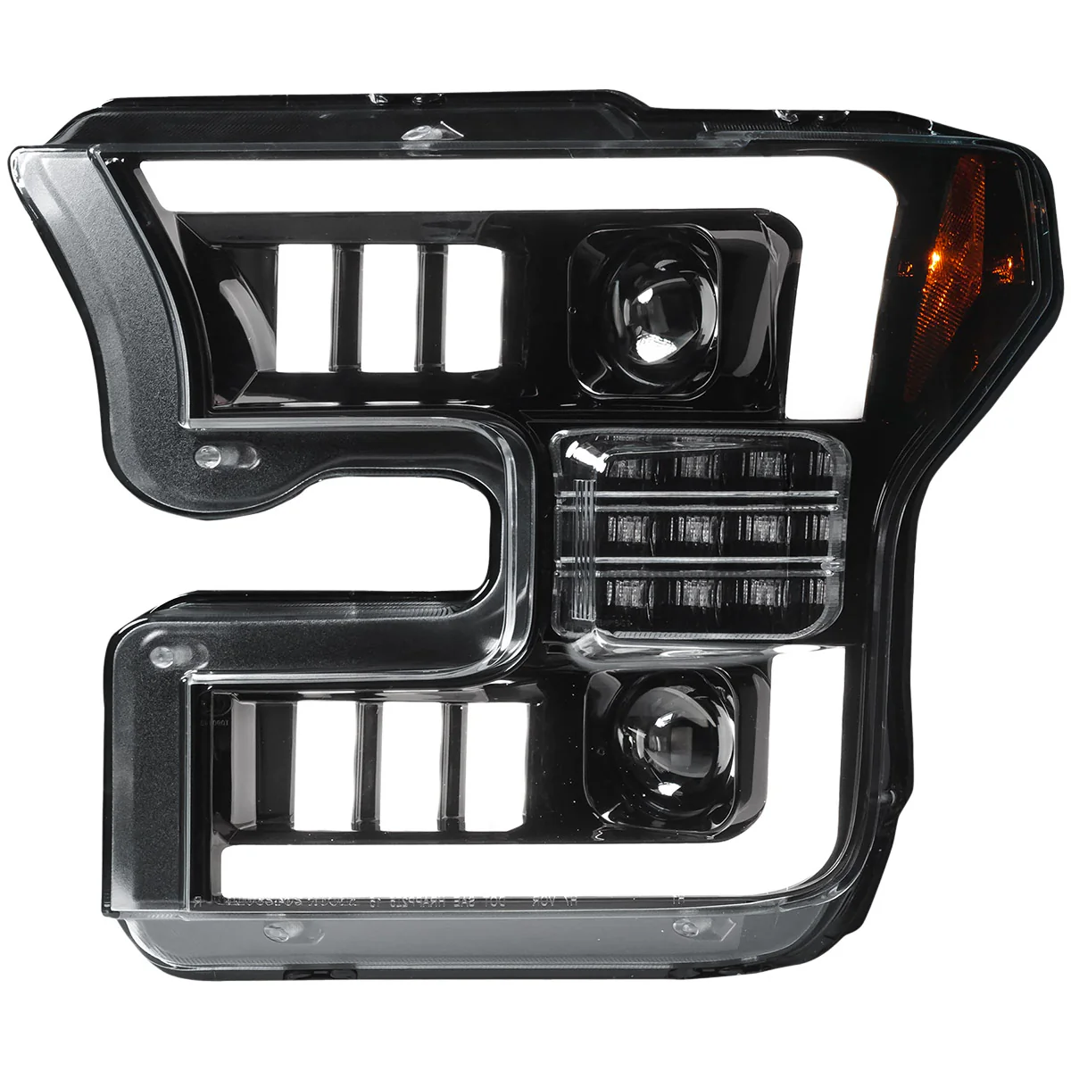 Ford F150 15-17 LED Projector Headlights w/ Ultra High Power Smooth White OLED DRL w/ Scanning Amber Turn Signals (Replaces OEM Halogen Headlights) - Multiple Styles - Image 14