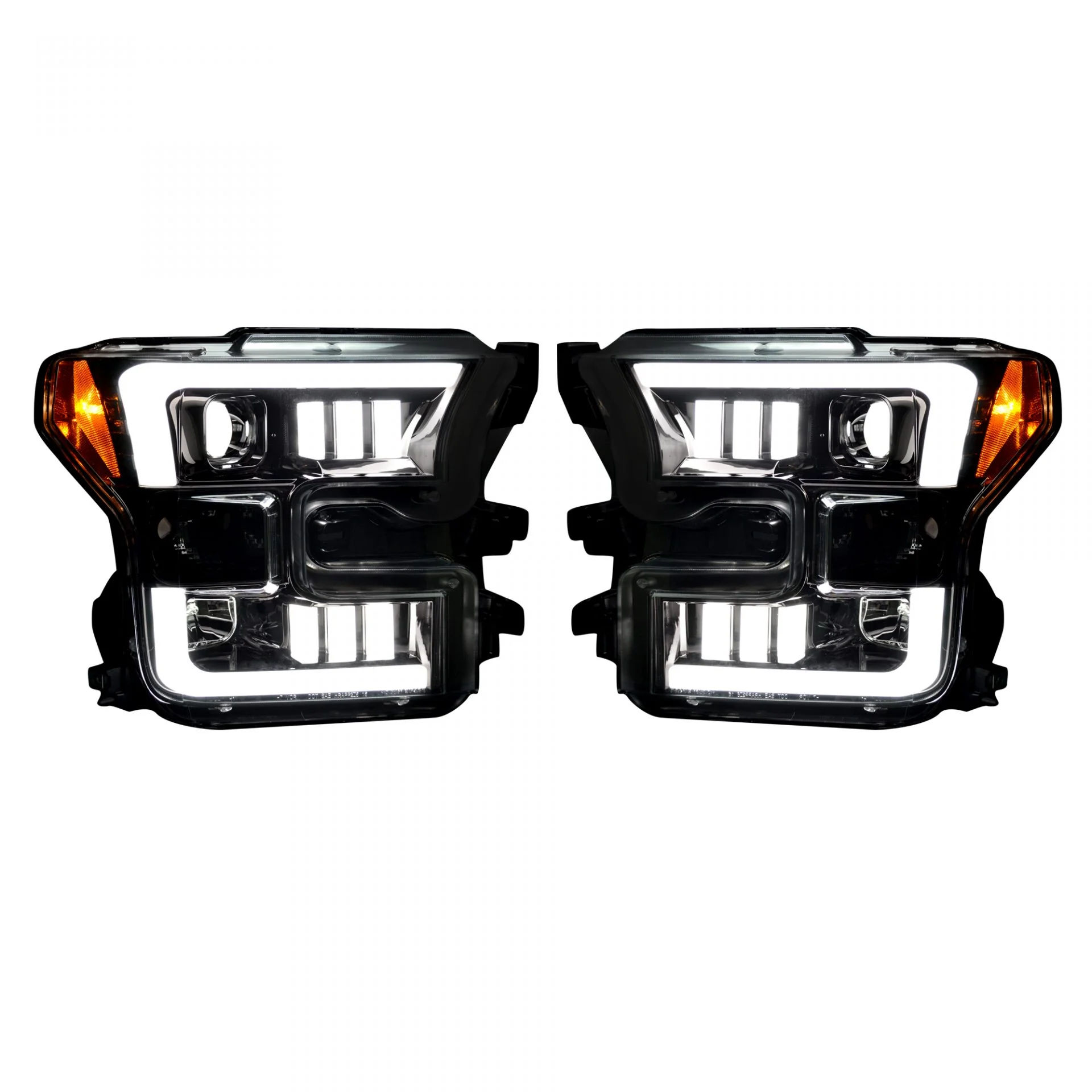 Ford F150 15-17 LED Projector Headlights w/ Ultra High Power Smooth White OLED DRL w/ Scanning Amber Turn Signals (Replaces OEM LED Headlights) - Multiple Styles - Image 7