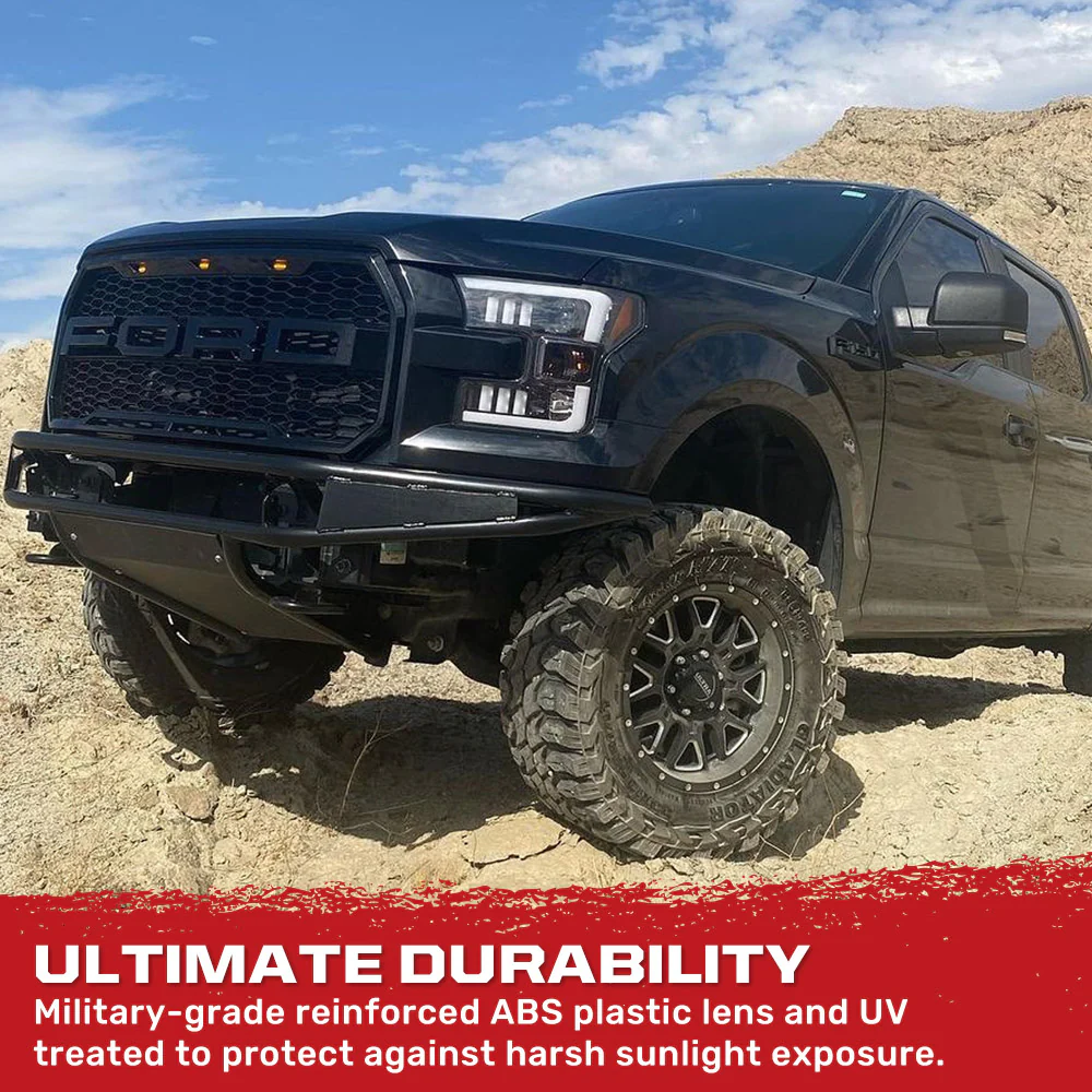 Ford F150 15-17 Projector Headlights Ultra High Power Smooth White OLED DRL (Replaces OEM Halogen Headlights) - Multiple Styles - Image 17