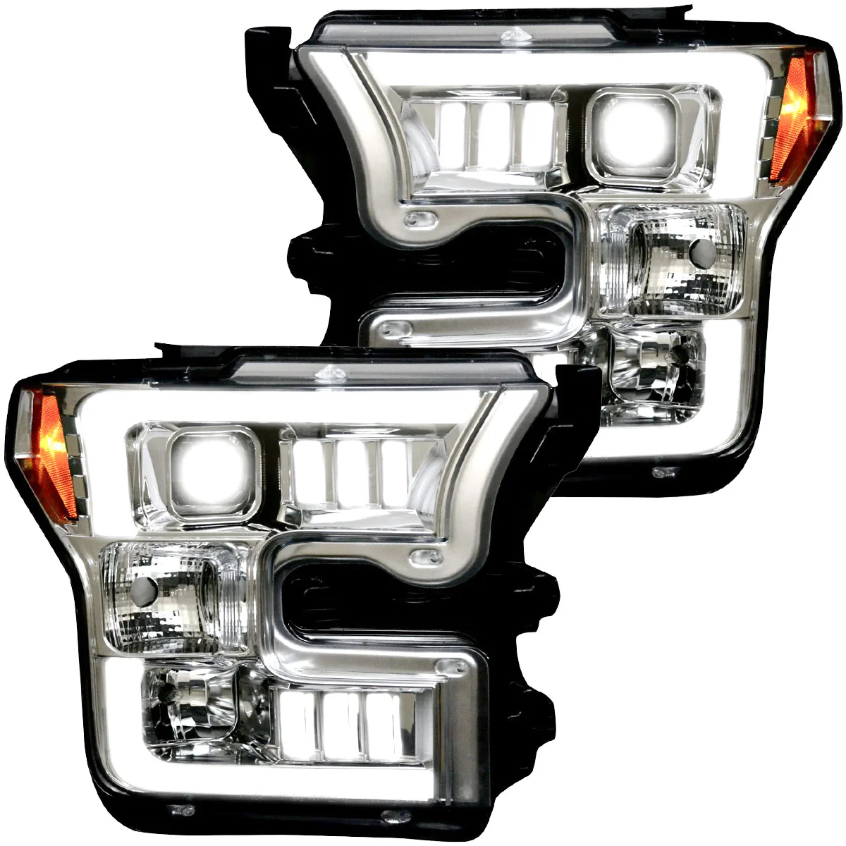 Ford F150 15-17 Projector Headlights Ultra High Power Smooth White OLED DRL (Replaces OEM Halogen Headlights) - Multiple Styles - Image 27