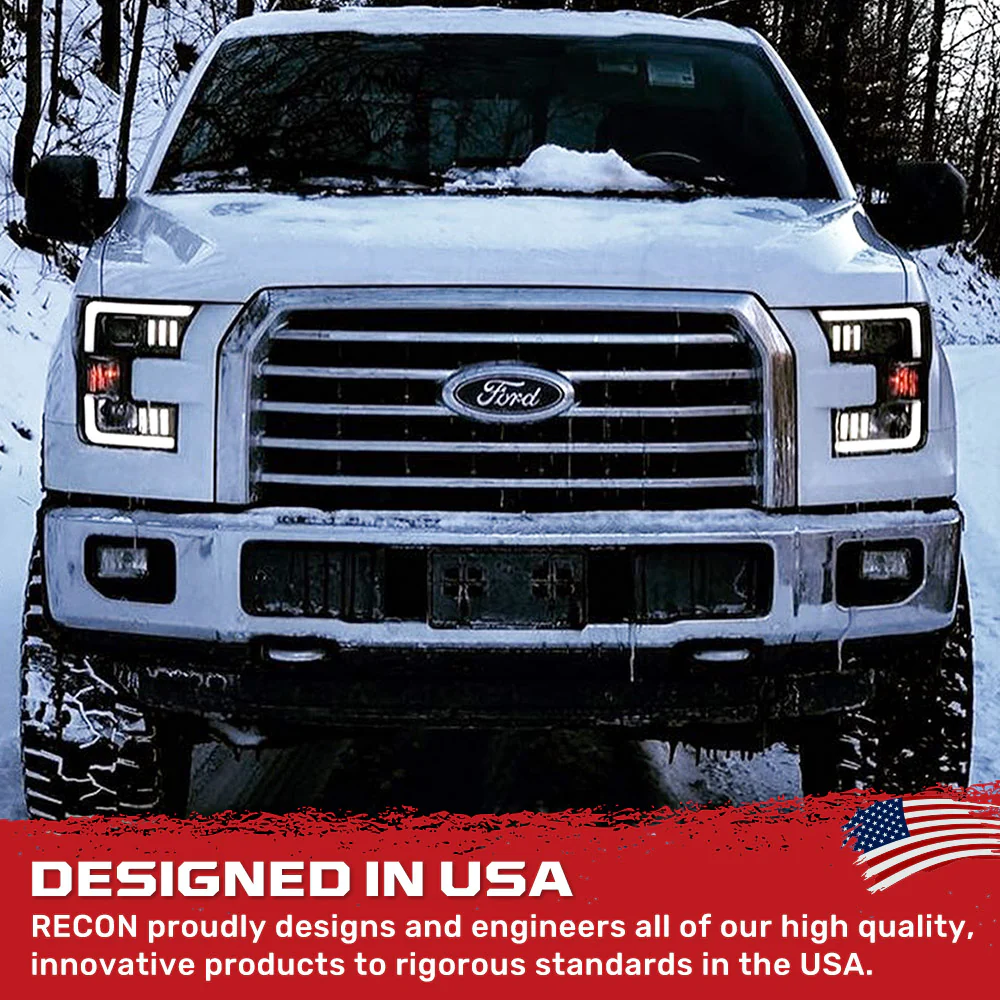Ford F150 15-17 Projector Headlights Ultra High Power Smooth White OLED DRL (Replaces OEM Halogen Headlights) - Multiple Styles - Image 30