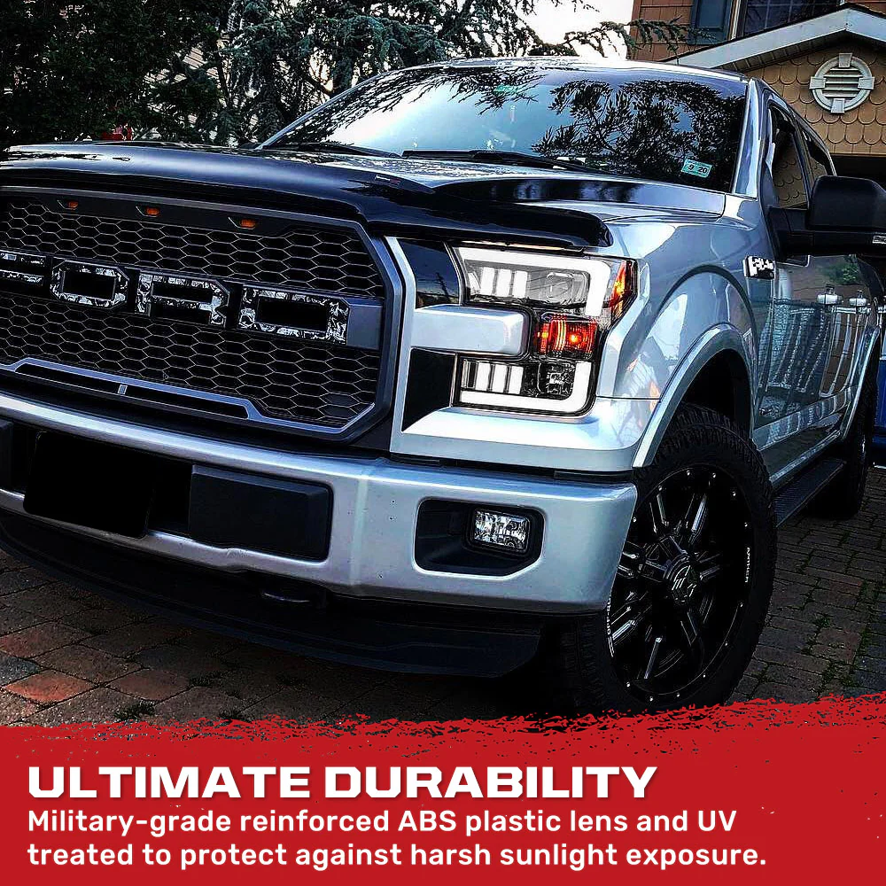 Ford F150 15-17 Projector Headlights Ultra High Power Smooth White OLED DRL (Replaces OEM Halogen Headlights) - Multiple Styles - Image 32
