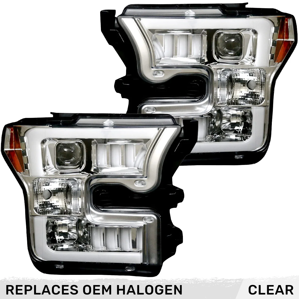 Ford F150 15-17 Projector Headlights Ultra High Power Smooth White OLED DRL (Replaces OEM Halogen Headlights) - Multiple Styles - Image 33