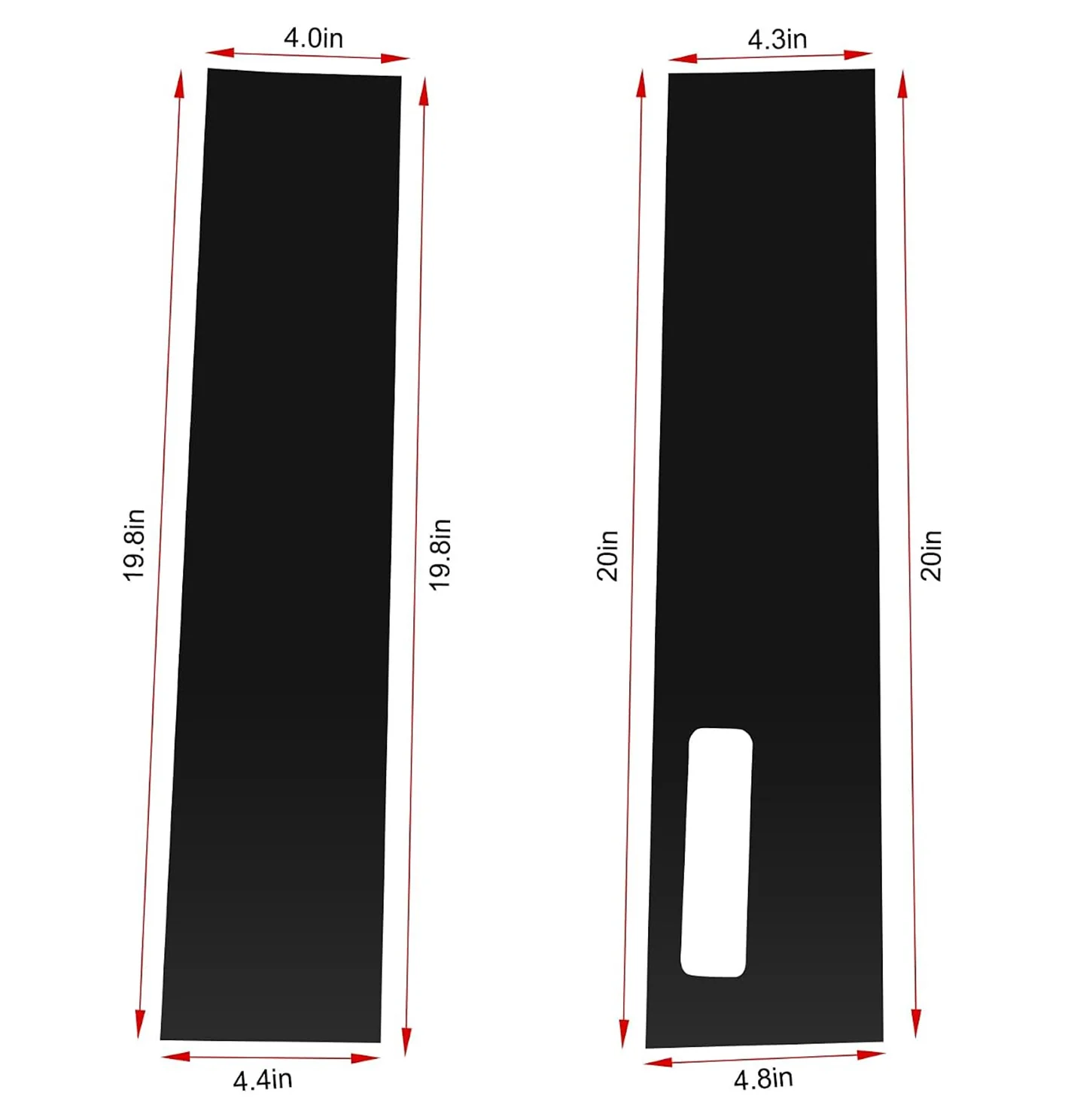 Ford F150 15-21 Protective Side Window 4-PC Pillar Trim Covers with Keypad Cutout - High Gloss Black - Image 3