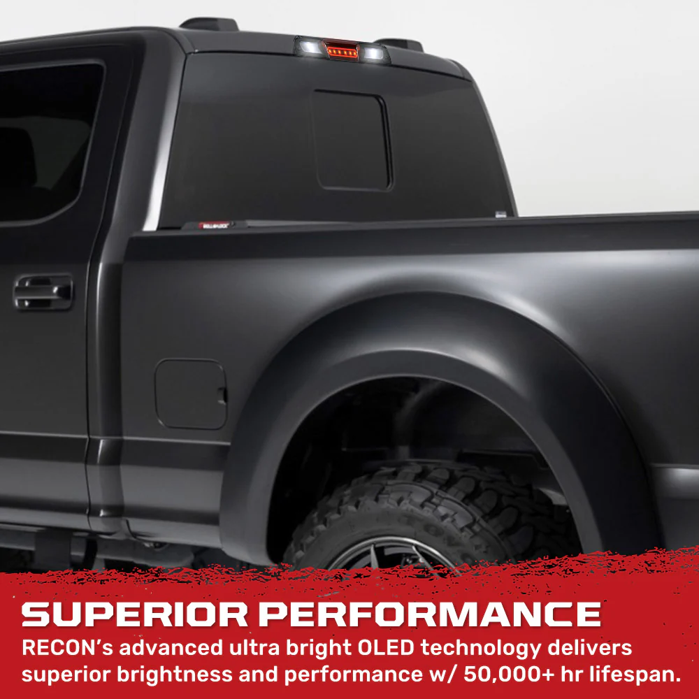 Ford F150 15-25 Ultra High Power Red LED 3rd Brake Light Kit w/ CREE XML White LED Cargo Lights (ATTN: DOES NOT FIT Models with Cargo Bed Camera in OEM 3rd Brake Light) - Smoked Lens - Image 7