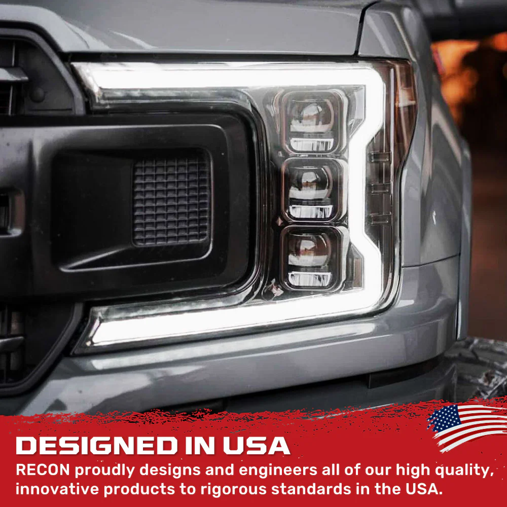 Ford F150 18-20 LED Projector Headlights OLED DRL Scanning LED Turn Signals (Replaces Factory Halogen Headlights) - Multiple Styles - Image 2