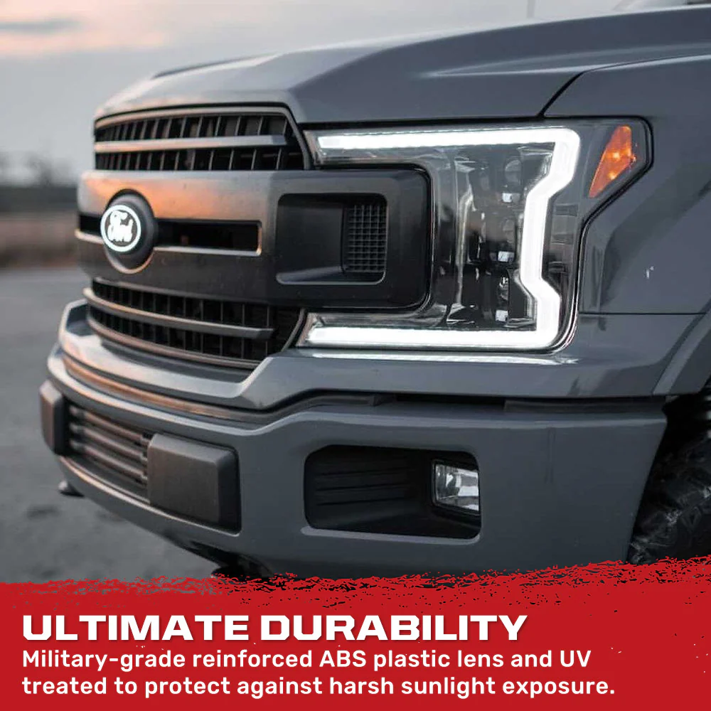 Ford F150 18-20 LED Projector Headlights OLED DRL Scanning LED Turn Signals (Replaces Factory Halogen Headlights) - Multiple Styles - Image 6