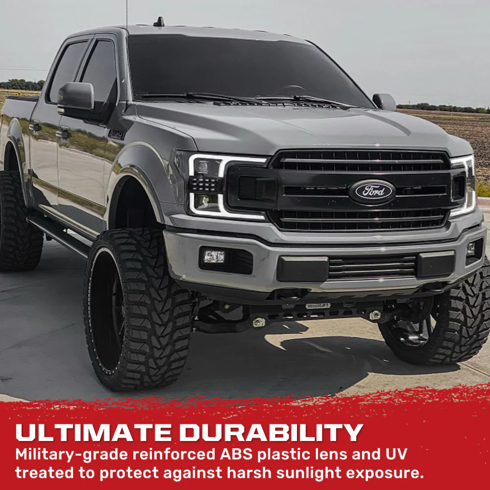 Ford F150 18-20 Projector Headlights OLED DRL Scanning LED Turn Signals (Replaces Factory Halogen Headlights) - Multiple Styles - Image 11