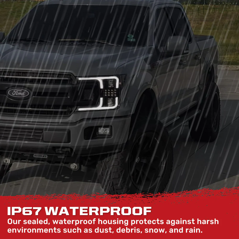 Ford F150 18-20 Projector Headlights OLED DRL Scanning LED Turn Signals (Replaces Factory Halogen Headlights) - Multiple Styles - Image 13