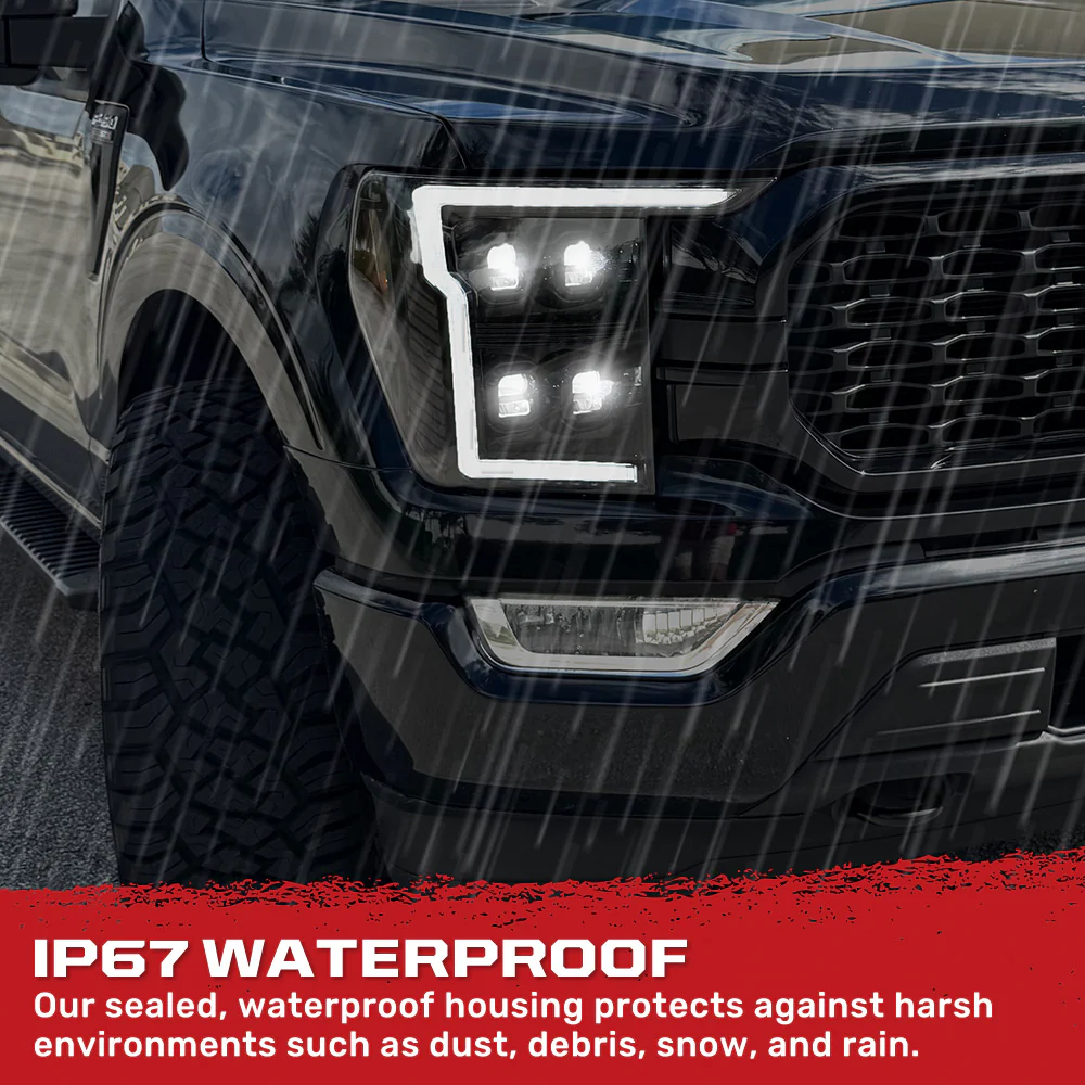 Ford F150 21-23 Full LED Projector Headlights w/ Ultra High Power Smooth OLED DRL & Scanning Switchback Amber Turn Signals (Replaces OEM Halogen Only) - Multiple Options - Image 13
