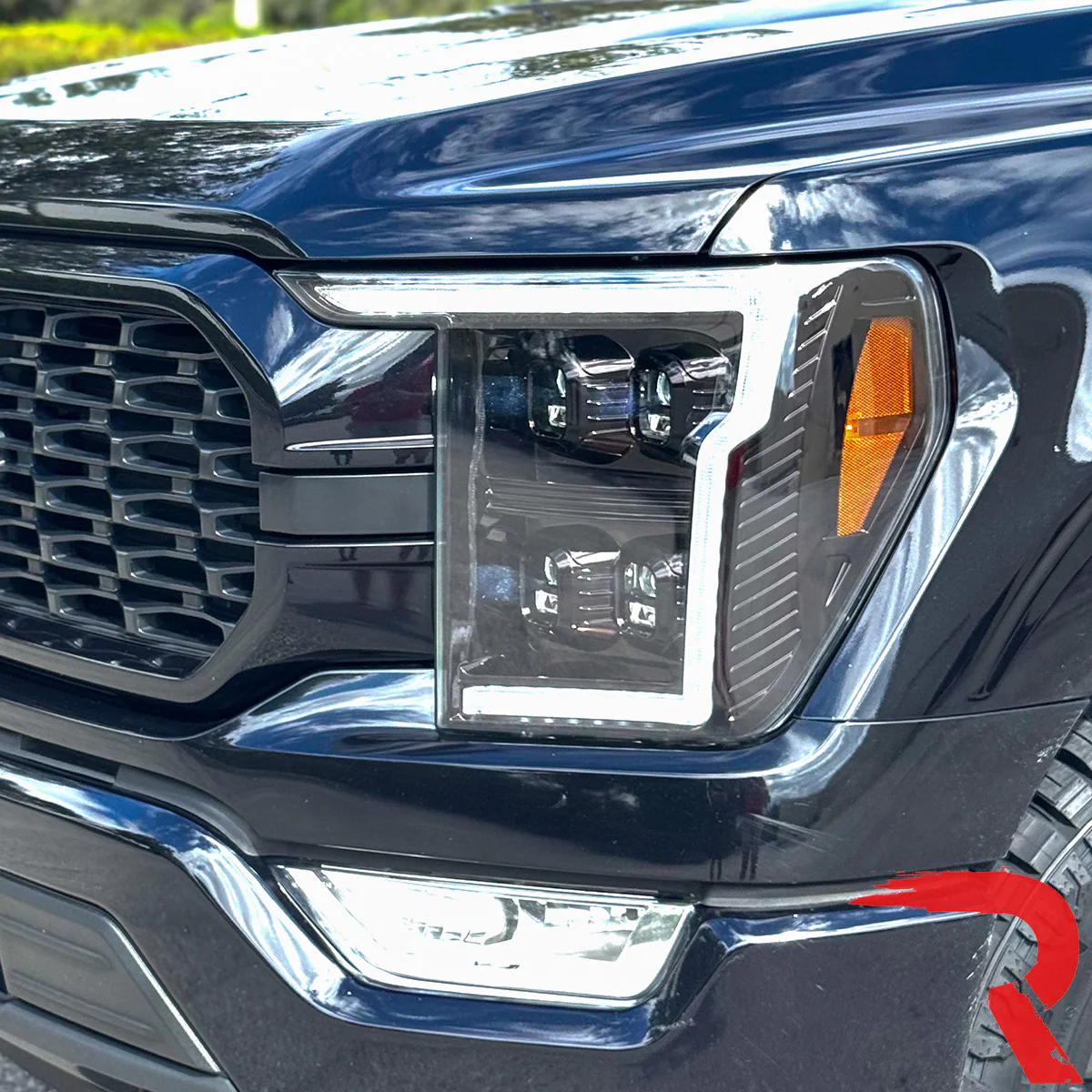 Ford F150 21-23 Full LED Projector Headlights w/ Ultra High Power Smooth OLED DRL & Scanning Switchback Amber Turn Signals (Replaces OEM Halogen Only) - Multiple Options - Image 2