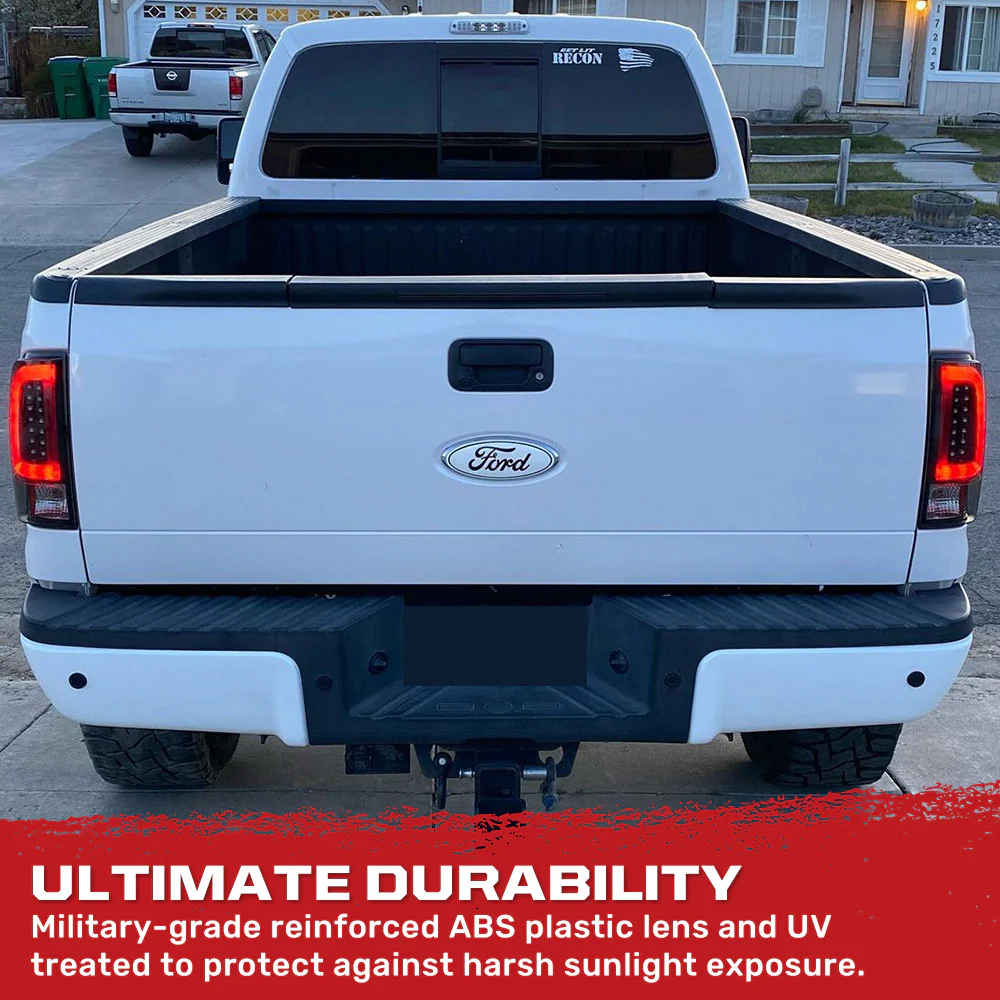 Ford F150 97-03 Straight Side Tail Lights OLED Scanning OLED Turn Signals - Smoked Lens - Image 5