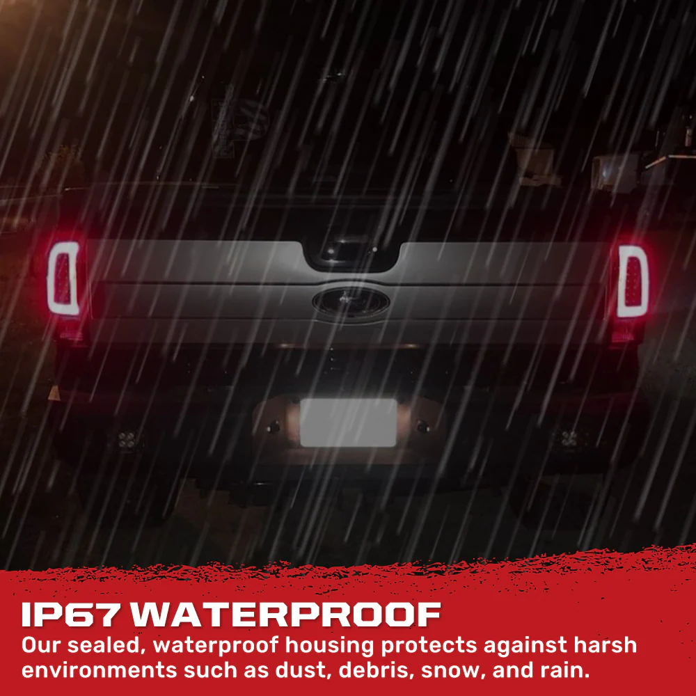Ford F150 97-03 Straight Side Tail Lights OLED Scanning OLED Turn Signals - Smoked Lens - Image 6