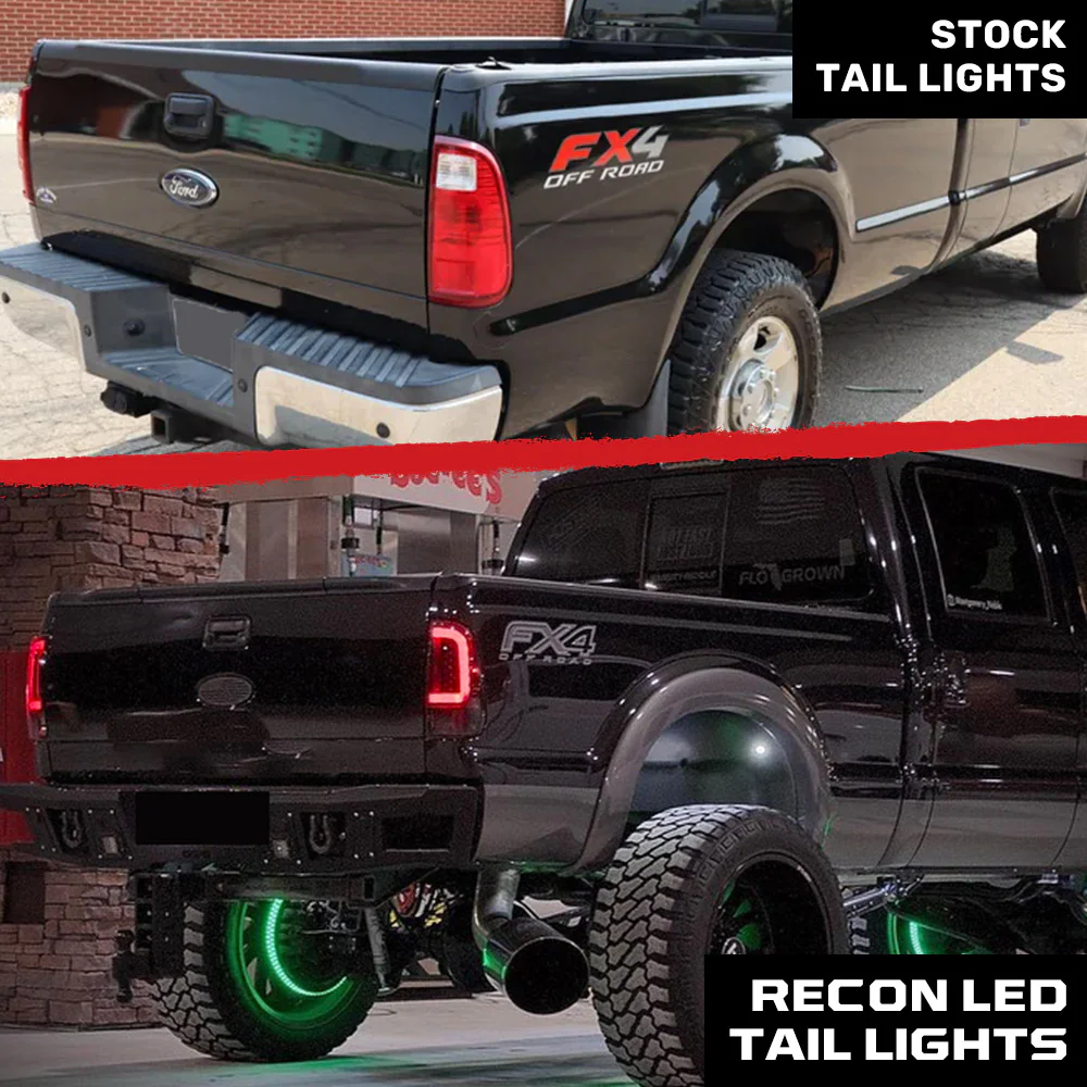 Ford F150 97-03 Straight Side Tail Lights OLED Scanning OLED Turn Signals - Smoked Lens - Image 8