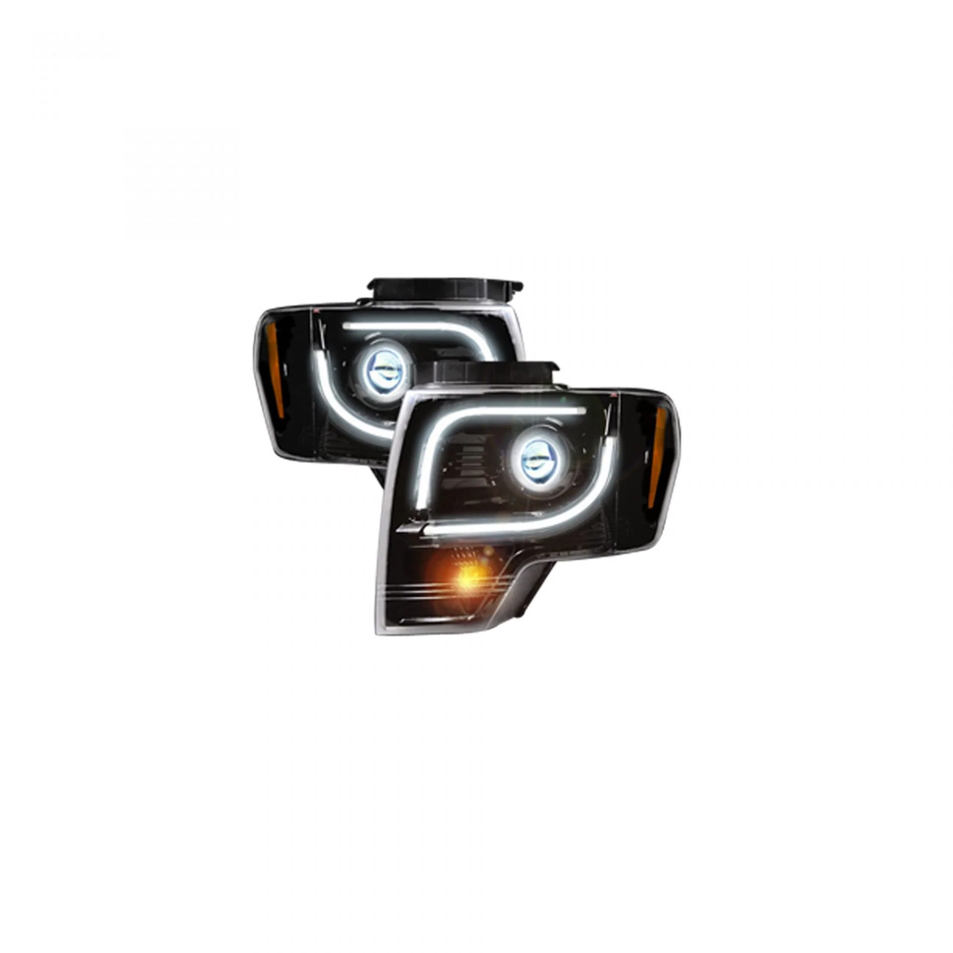 Ford F150 & Raptor 09-14 Projector Headlights OLED Halos & DRL Smoked/Black - Image 2
