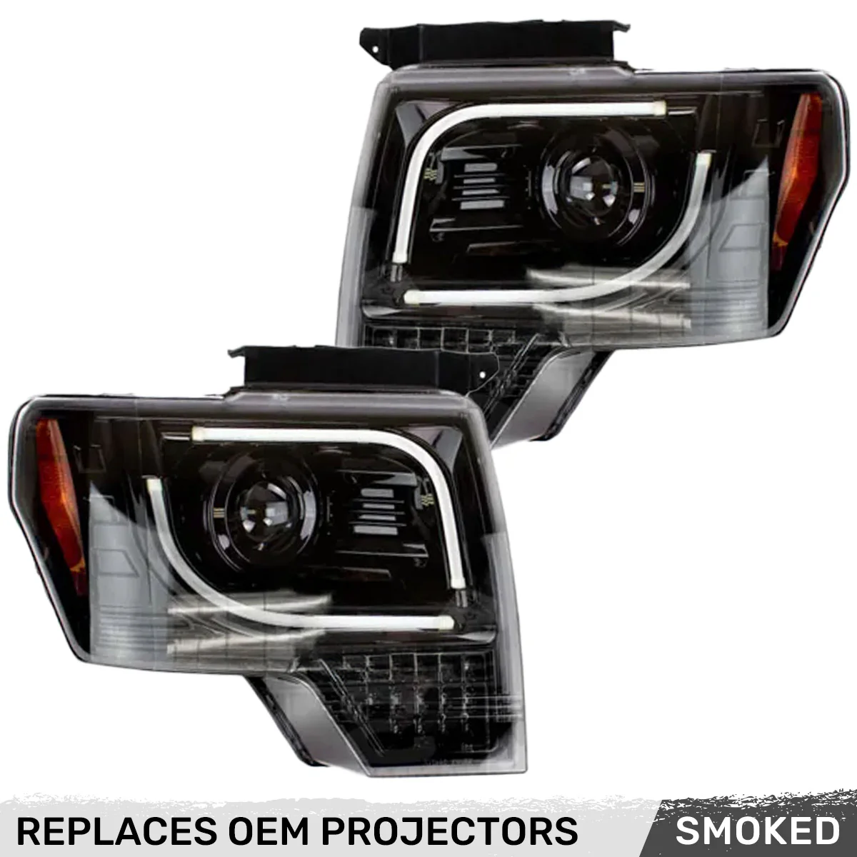 Ford F150 & Raptor 13-14 Projector Headlights Ultra High Power White LED DRL w/ Amber Turn Signals - Multiple Styles - Image 11