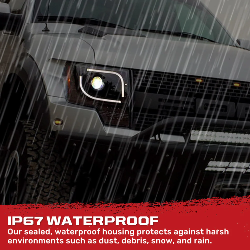 Ford F150 & Raptor 13-14 Projector Headlights Ultra High Power White LED DRL w/ Amber Turn Signals - Multiple Styles - Image 12