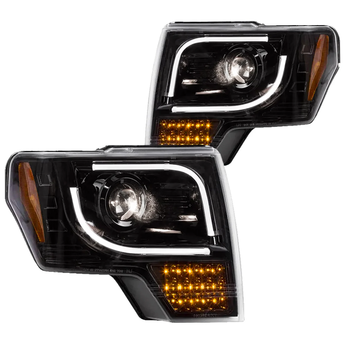 Ford F150 & Raptor 13-14 Projector Headlights Ultra High Power White LED DRL w/ Amber Turn Signals - Multiple Styles - Image 13