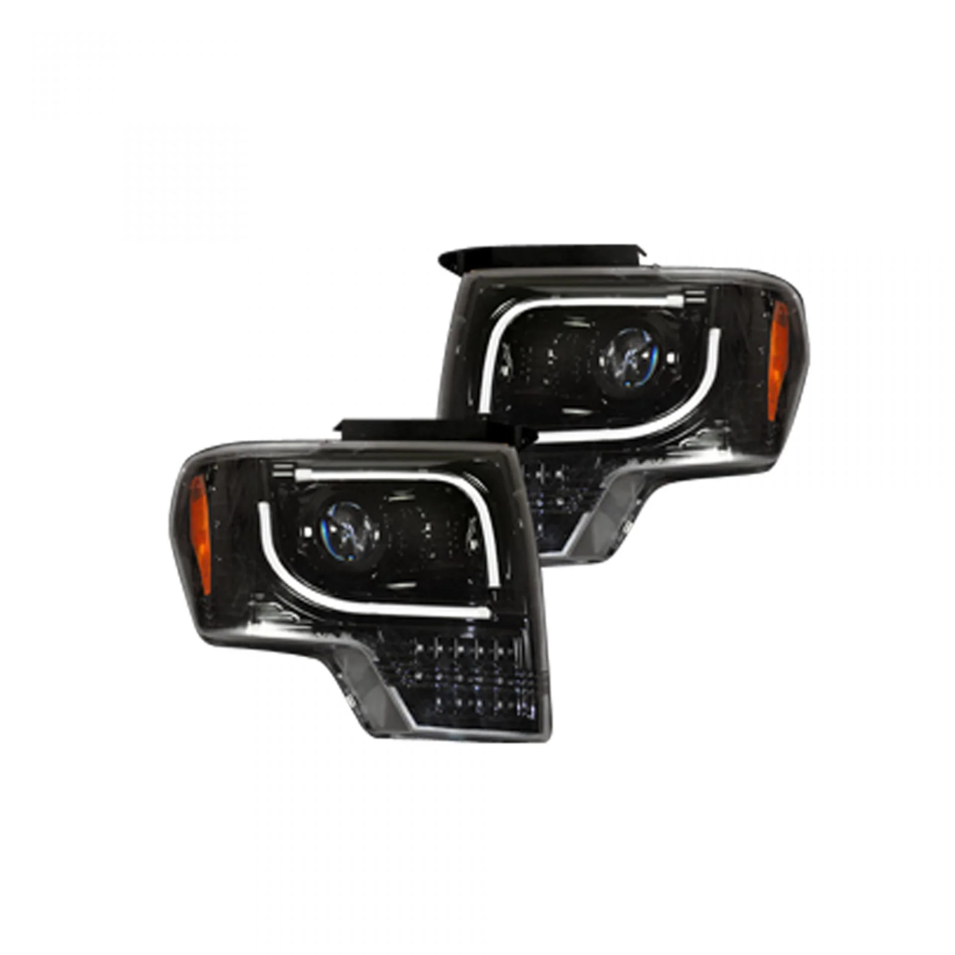 Ford F150 & Raptor 13-14 Projector Headlights Ultra High Power White LED DRL w/ Amber Turn Signals - Multiple Styles - Image 3