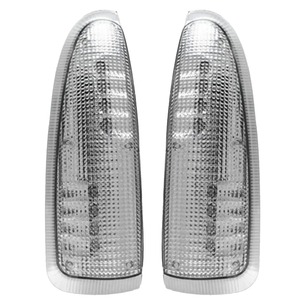 Ford Super Duty & Excursion 03-07 LED Side Mirror Lenses White Running Lights & Turn Signals - Clear Lens - Image 3