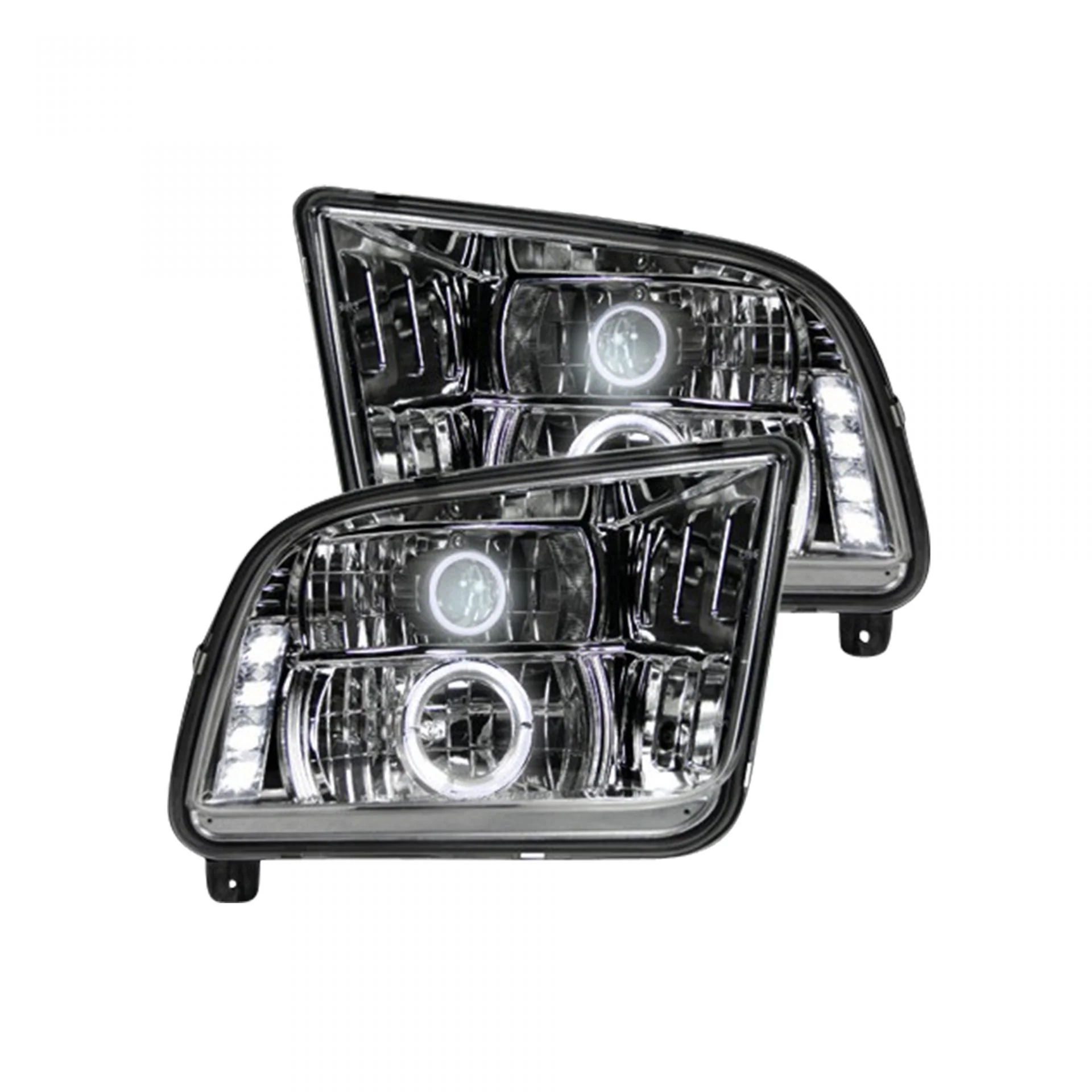 Ford Mustang 05-09 Projector Headlights in Clear/Chrome - Image 3