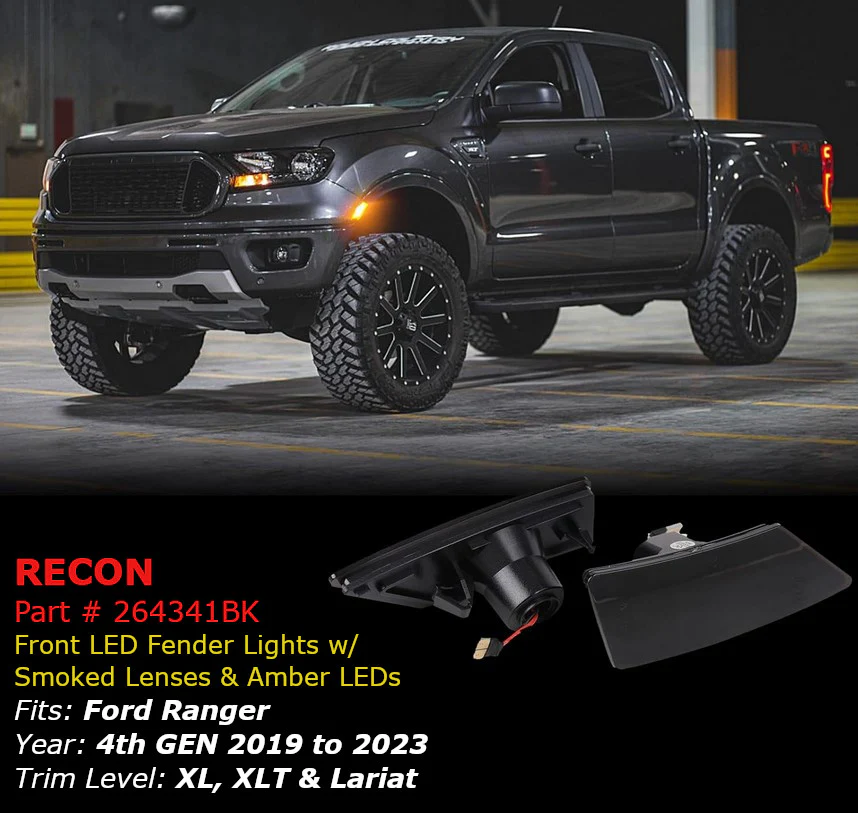 Ford Ranger 19-23 Front Fender 2-PC Ultra Bright LED Running Lights Smoked Lens - Multiple Options - Image 2