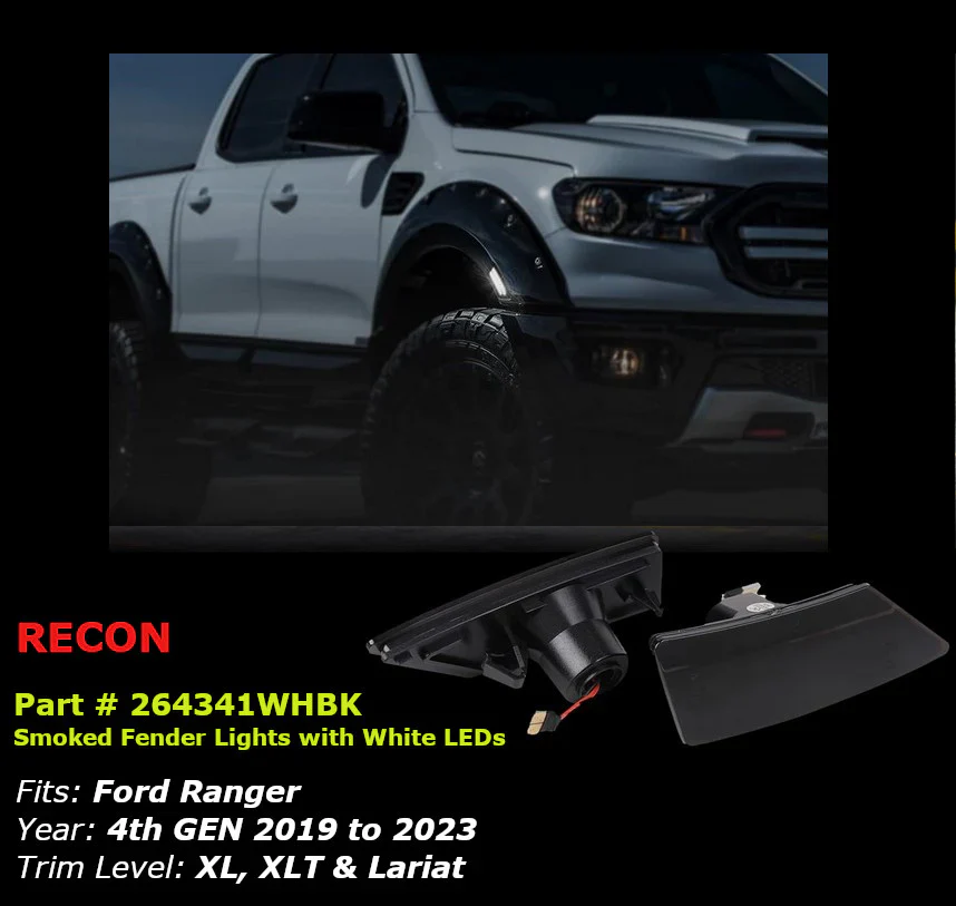 Ford Ranger 19-23 Front Fender 2-PC Ultra Bright LED Running Lights Smoked Lens - Multiple Options - Image 8