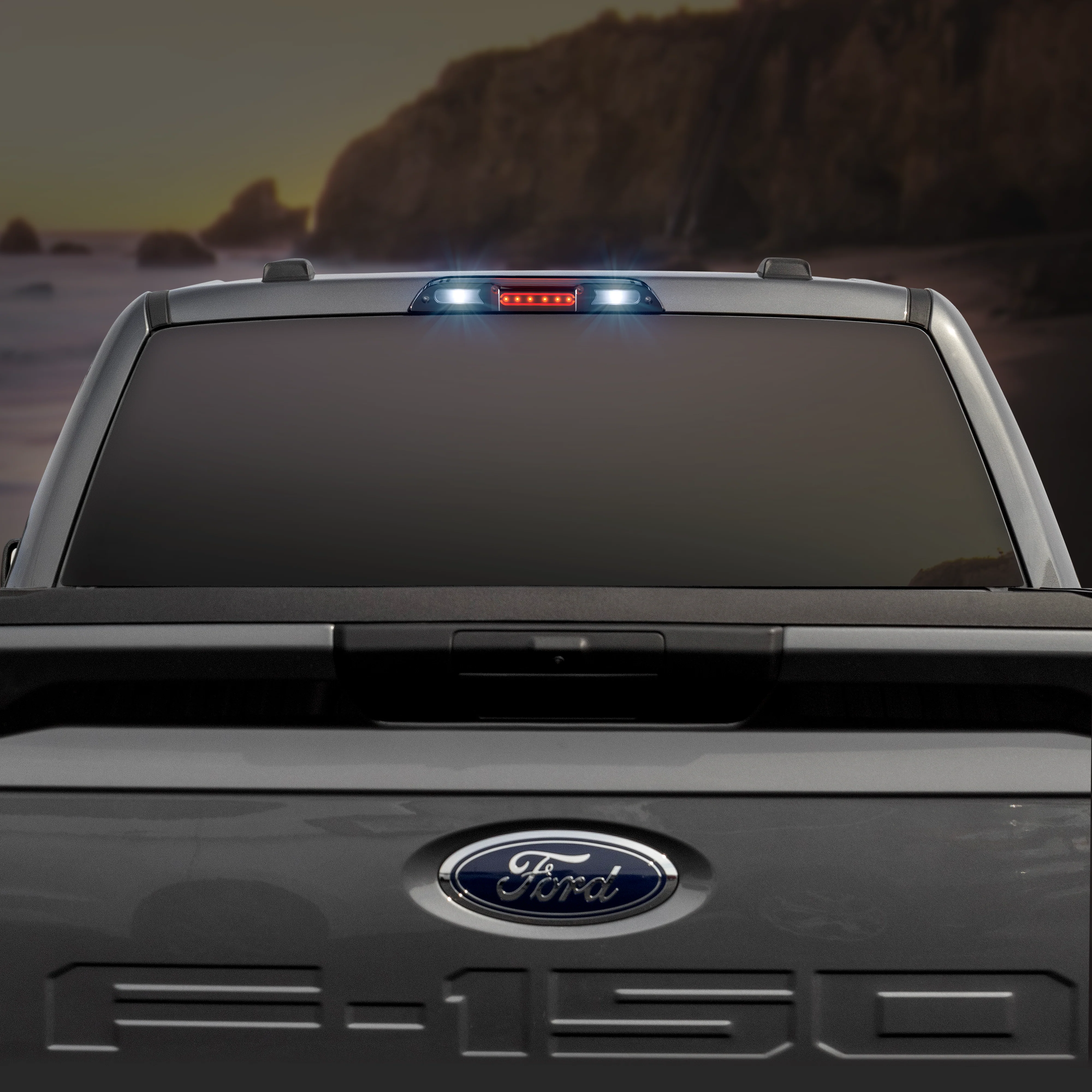 Ford Ranger 19-25 Ultra High Power Red LED 3rd Brake Light Kit w/ CREE XML White LED Cargo Lights (ATTN: DOES NOT FIT Models with Cargo Bed Camera in OEM 3rd Brake Light) - Smoked Lens - Image 4