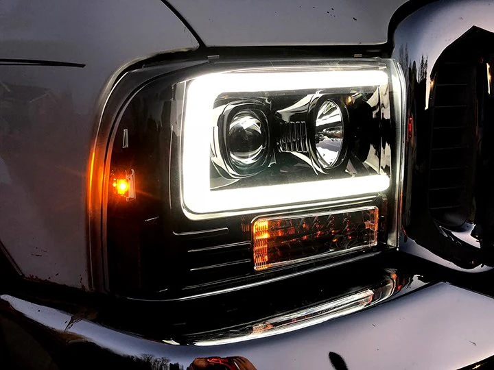 Ford Super Duty 05-07 Projector Headlights OLED Halos, DRL - Multiple Styles - Image 8