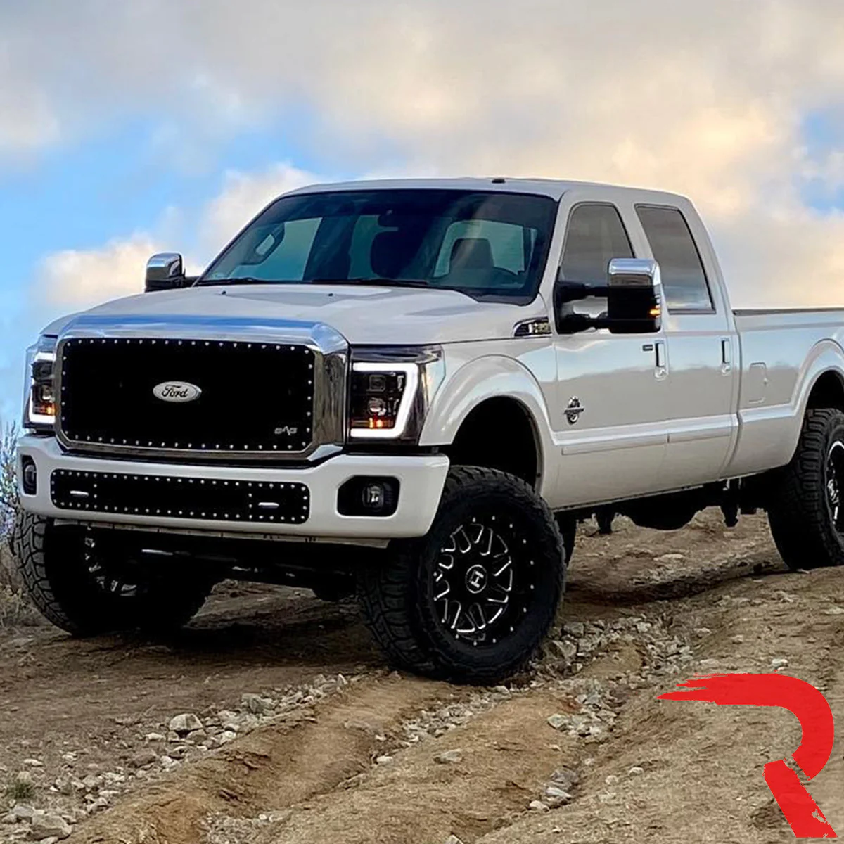 Ford Super Duty 11-16 Projector Headlights OLED DRL LED Scanning Turn Signals - Smoked/Black - Image 12