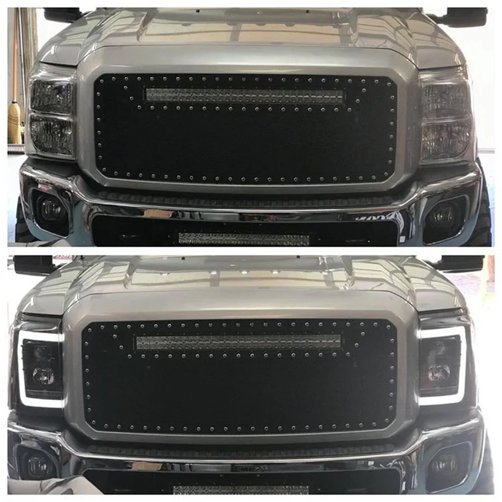 Ford Super Duty 11-16 Projector Headlights OLED DRL LED Scanning Turn Signals - Smoked/Black - Image 13
