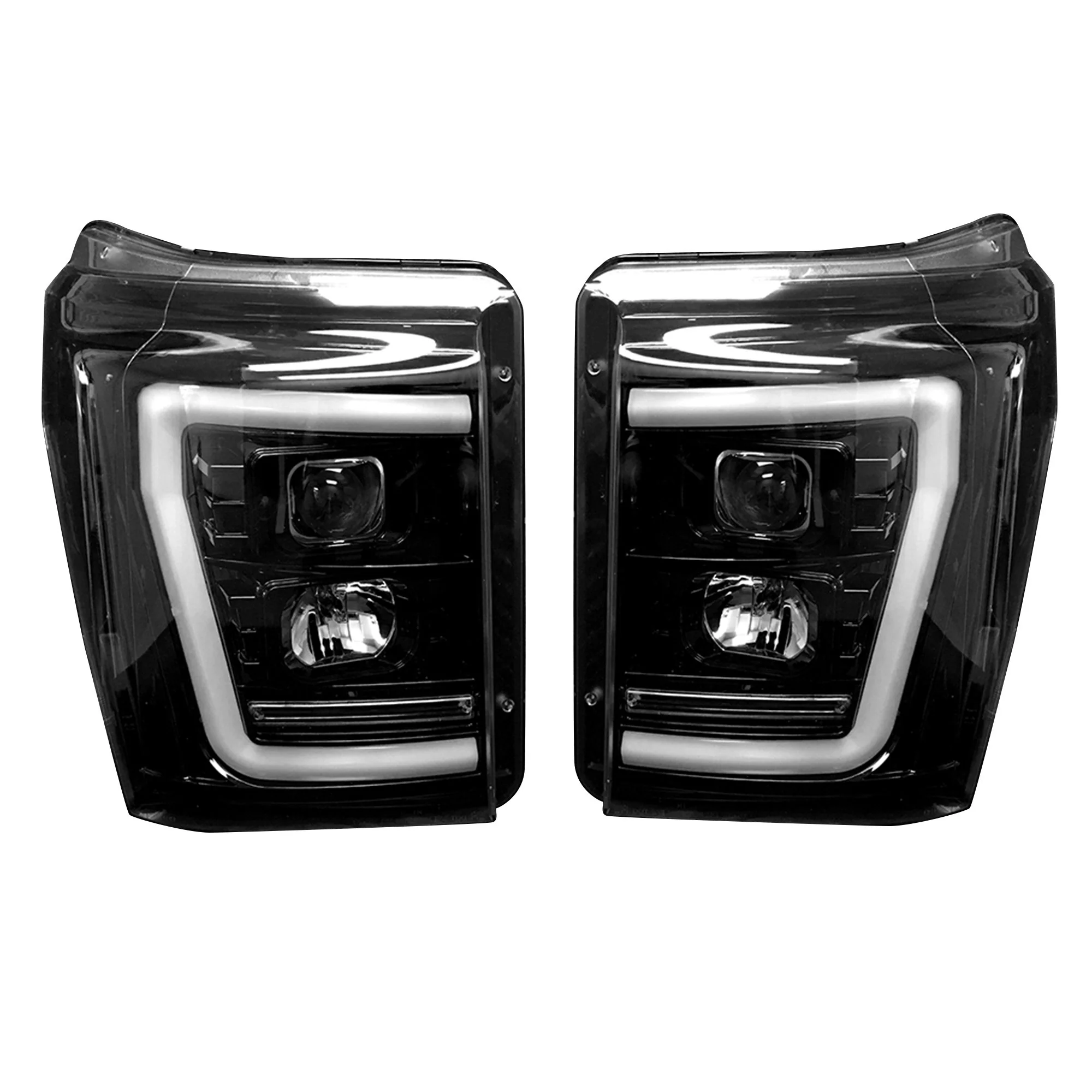 Ford Super Duty 11-16 Projector Headlights OLED DRL LED Scanning Turn Signals - Smoked/Black - Image 15