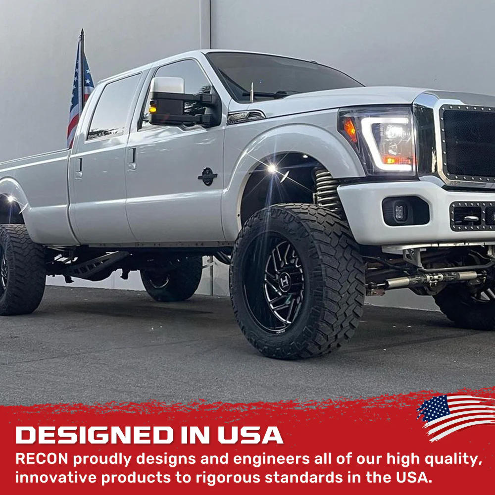 Ford Super Duty 11-16 Projector Headlights OLED DRL LED Scanning Turn Signals - Smoked/Black - Image 7