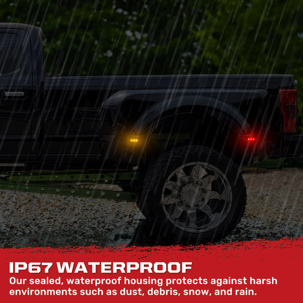 Ford 11-25 Super Duty F-350 & F-450 Fender LED Lights (4-Piece Set) - Multiple Lens & Colors - Image 13