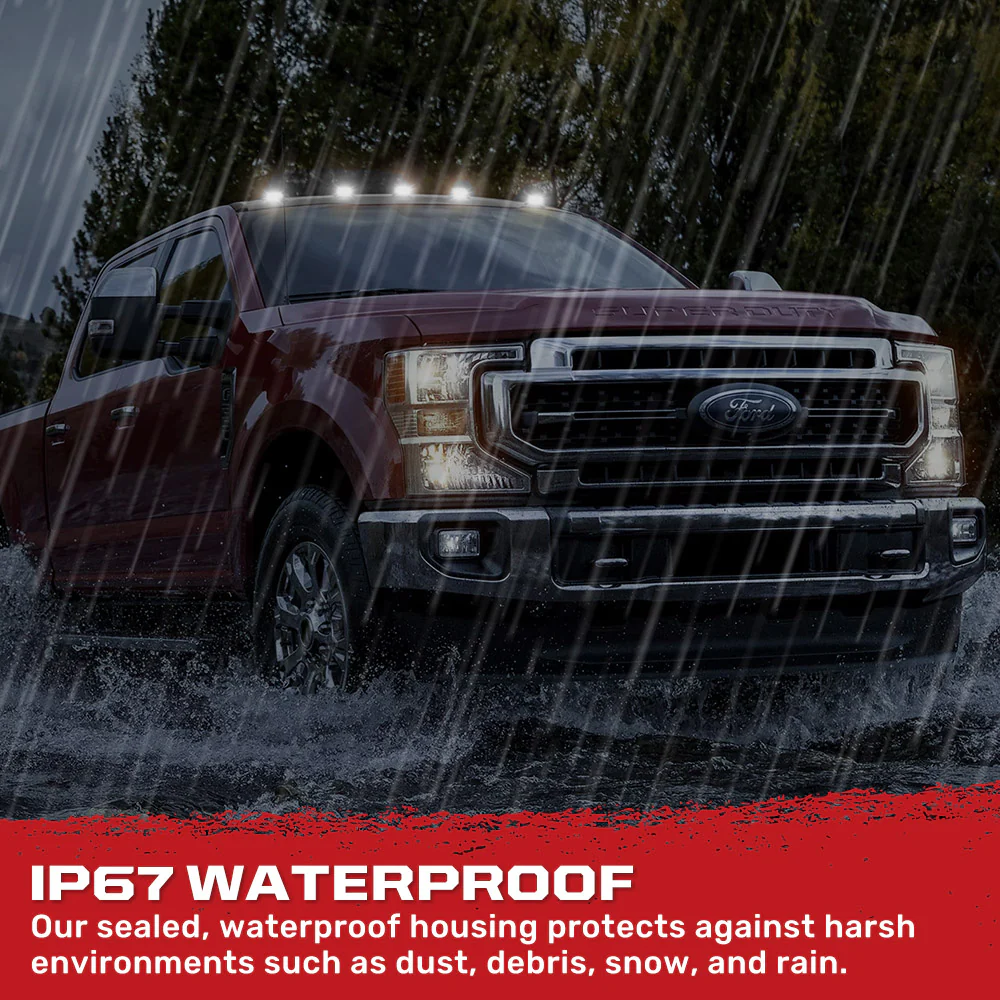 Ford Super Duty 17-22 (5-Piece) Cab Roof Light Kit Strobe LED White & Amber - Multiple Lens - Image 24