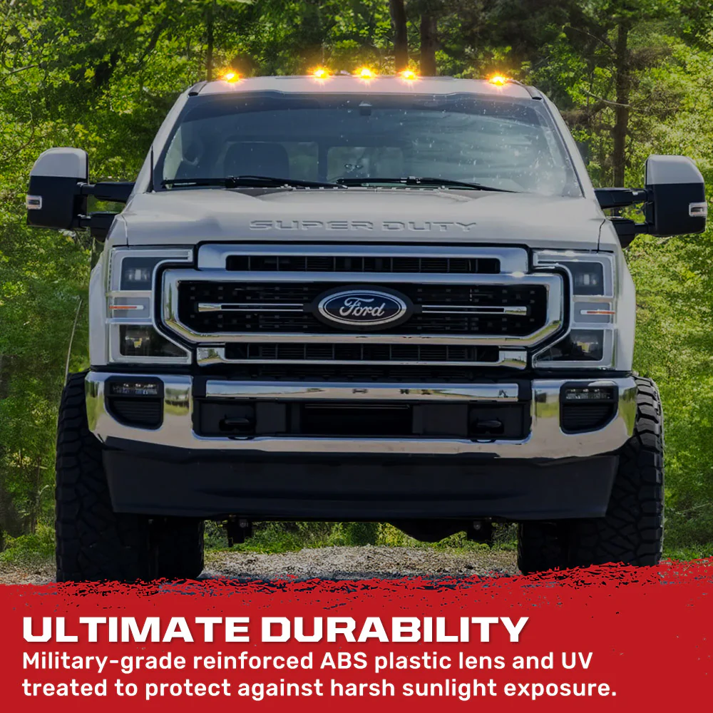Ford Super Duty 17-22 (5-Piece) Cab Roof Light Kit Strobe LED White & Amber - Multiple Lens - Image 36