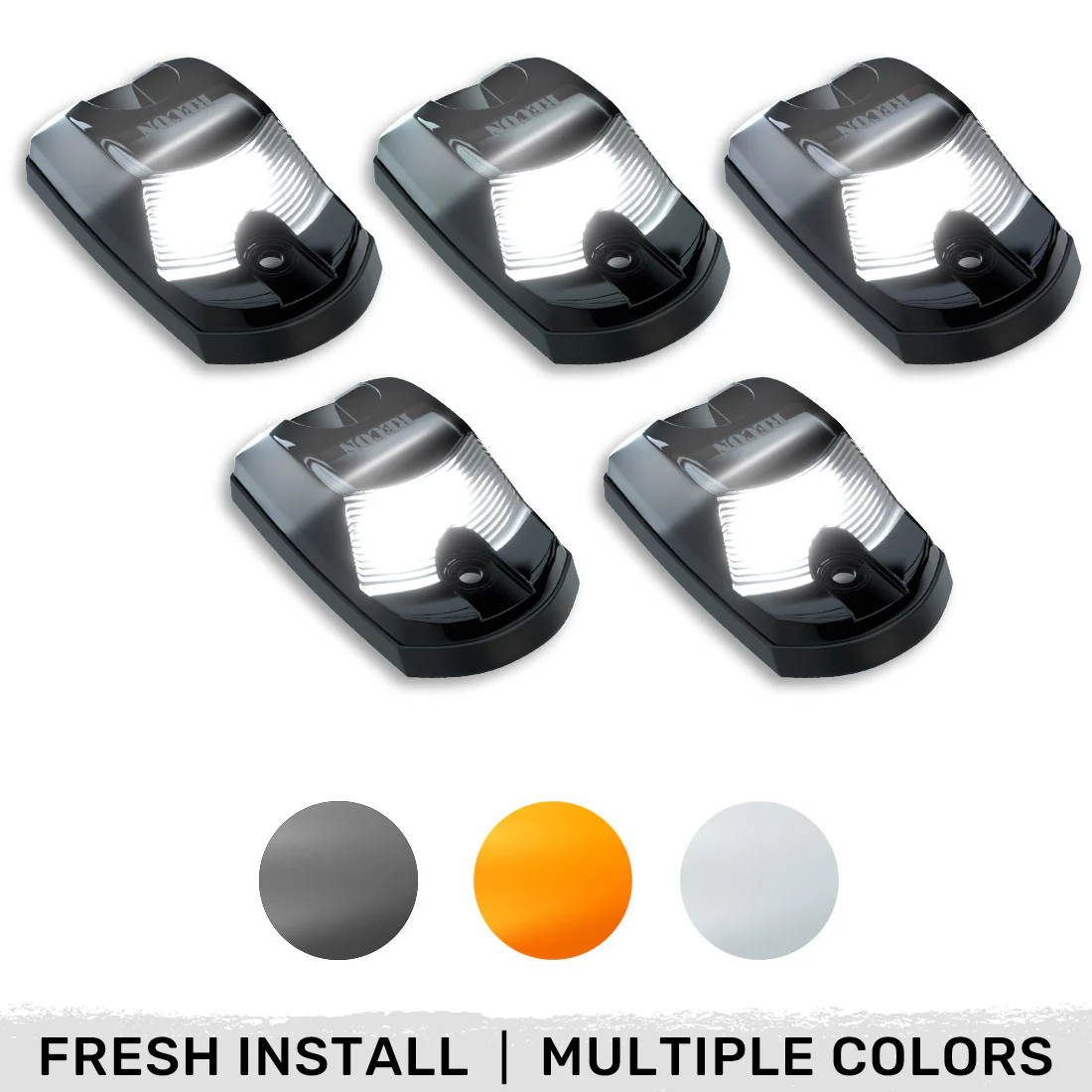 Ford Super Duty 17-25 5-Piece Cab Roof Light Set 2-Way Front & Rear Facing Ultra High-Power LEDs Multiple Lens & Colors - (ATTN: For models that DID NOT come with factory cab roof lights) - Image 3