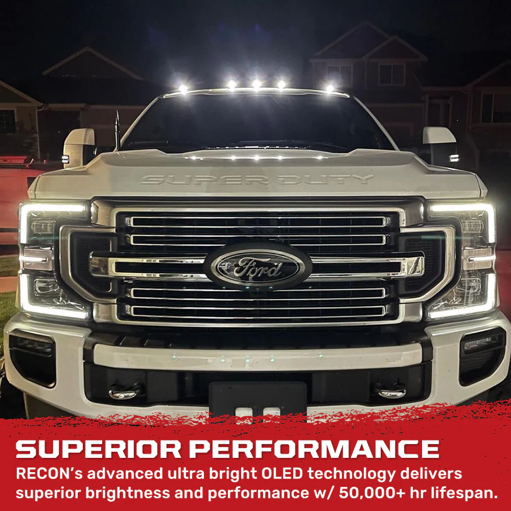 Ford Super Duty 17-25 5-Piece Cab Roof Light Set 2-Way Front & Rear Facing Ultra High-Power LEDs Multiple Lens & Colors - (ATTN: For models that DID NOT come with factory cab roof lights) - Image 30