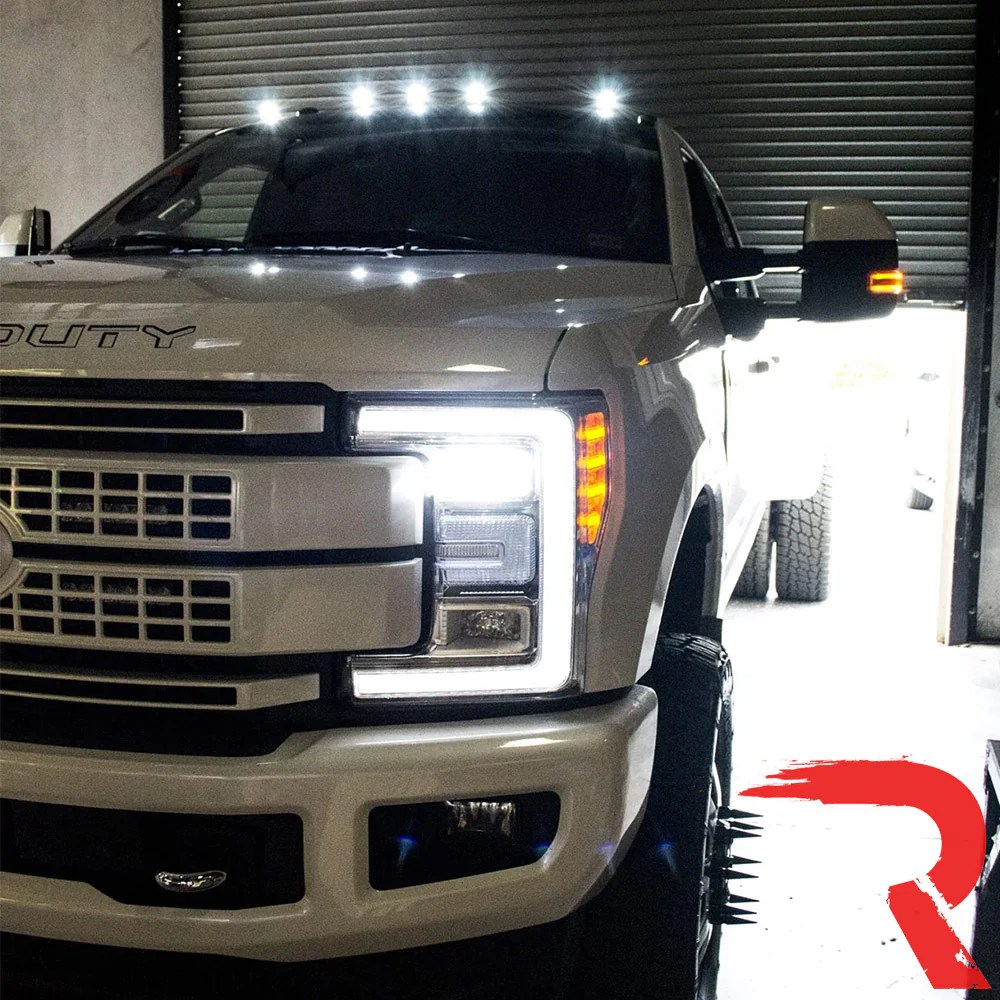 Ford Super Duty 17-25 5-Piece Cab Roof Light Set 2-Way Front & Rear Facing Ultra High-Power LEDs Multiple Lens & Colors - (ATTN: For models that DID NOT come with factory cab roof lights) - Image 32