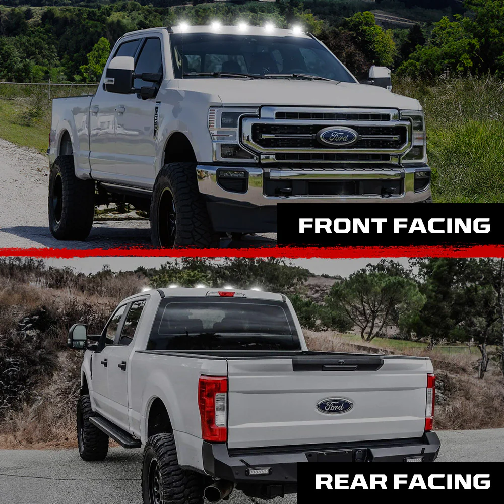Ford Super Duty 17-25 5-Piece Cab Roof Light Set 2-Way Front & Rear Facing Ultra High-Power LEDs Multiple Lens & Colors - (ATTN: For models that DID NOT come with factory cab roof lights) - Image 4