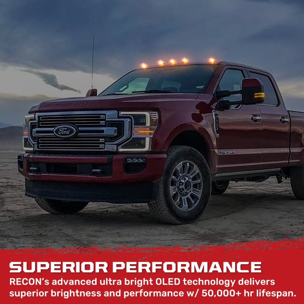 Ford Super Duty 17-25 5-Piece Cab Roof Light Set 2-Way Front & Rear Facing Ultra High-Power LEDs Multiple Lens & Colors - (ATTN: For models that DID NOT come with factory cab roof lights) - Image 43