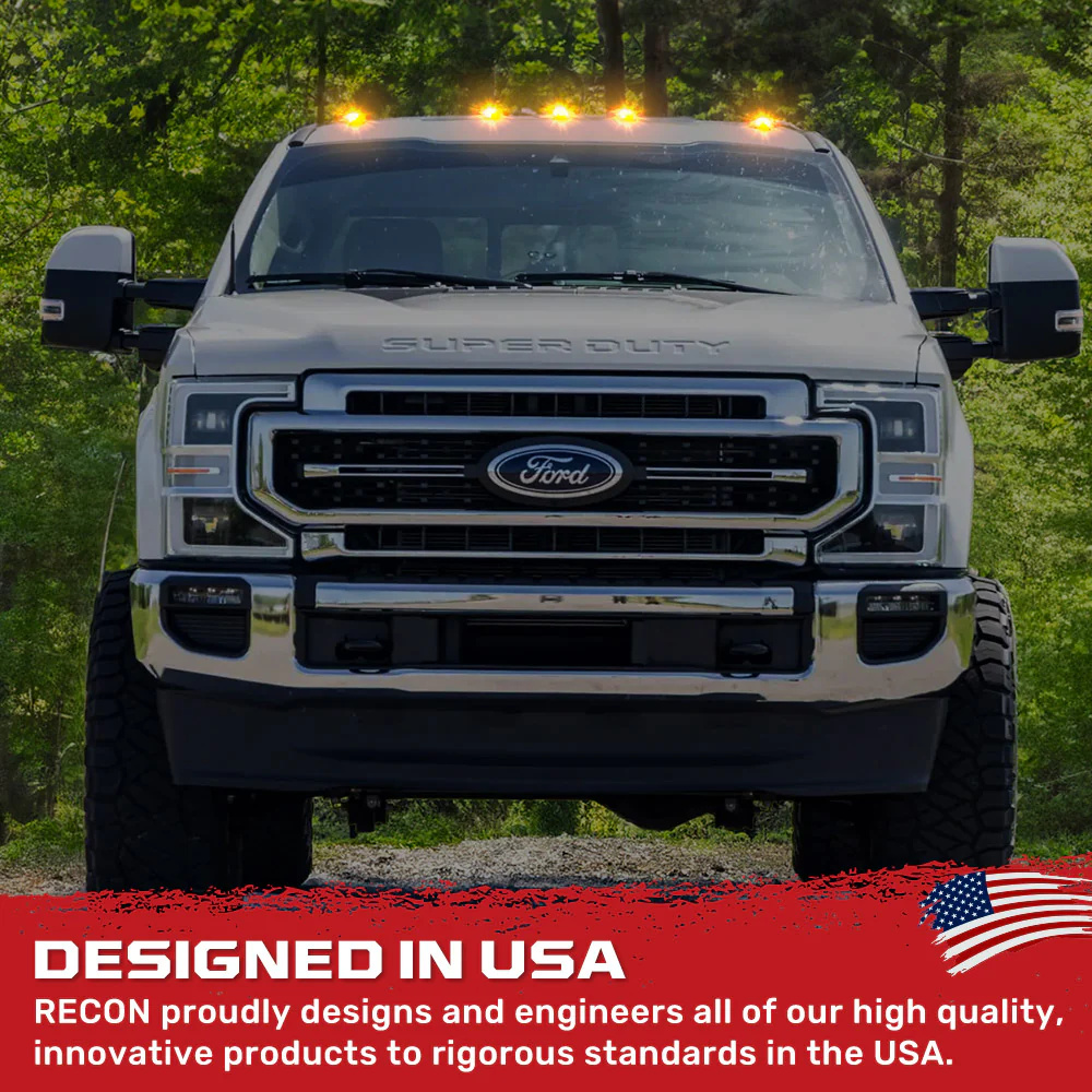 Ford Super Duty 17-25 5-Piece Cab Roof Light Set 2-Way Front & Rear Facing Ultra High-Power LEDs Multiple Lens & Colors - (ATTN: For models that DID NOT come with factory cab roof lights) - Image 44