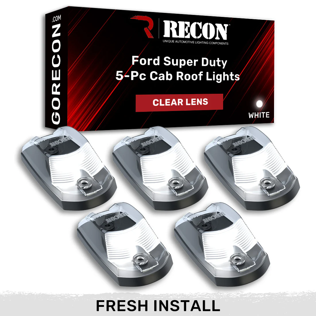 Ford Super Duty 17-25 5-Piece Cab Roof Light Set 2-Way Front & Rear Facing Ultra High-Power LEDs Multiple Lens & Colors - (ATTN: For models that DID NOT come with factory cab roof lights) - Image 6