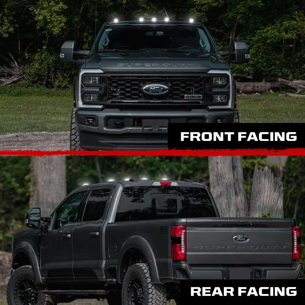 Ford Super Duty 23-25 5-PC Cab Roof Lights 2-Way Front & Rear Facing Ultra High-Power LED (Replaces Factory/OEM Cab Lights Only) - Multiple Options - Image 17