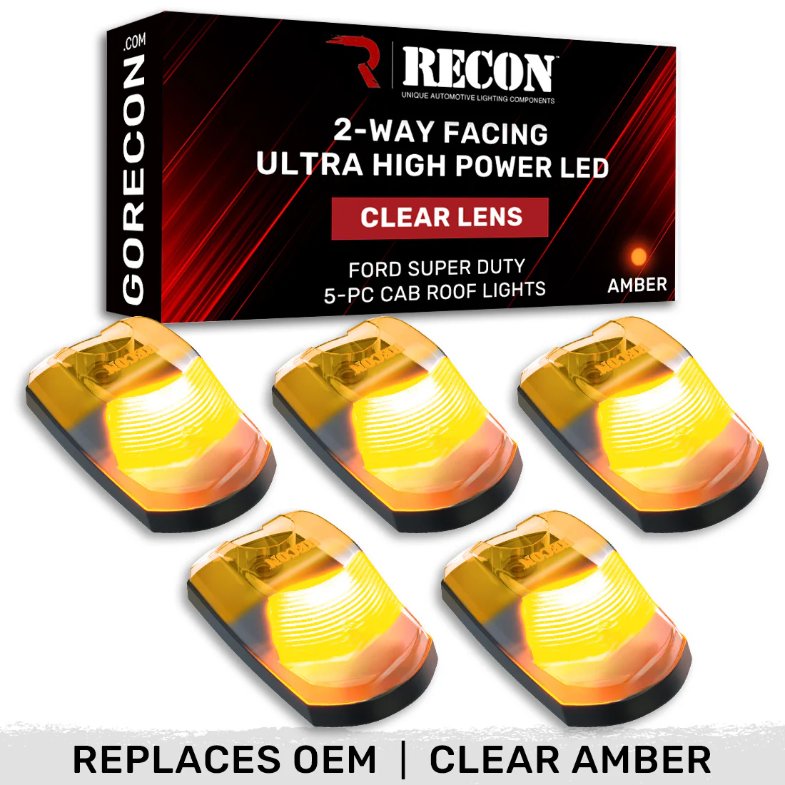 Ford Super Duty 23-25 5-PC Cab Roof Lights 2-Way Front & Rear Facing Ultra High-Power LED (Replaces Factory/OEM Cab Lights Only) - Multiple Options - Image 33