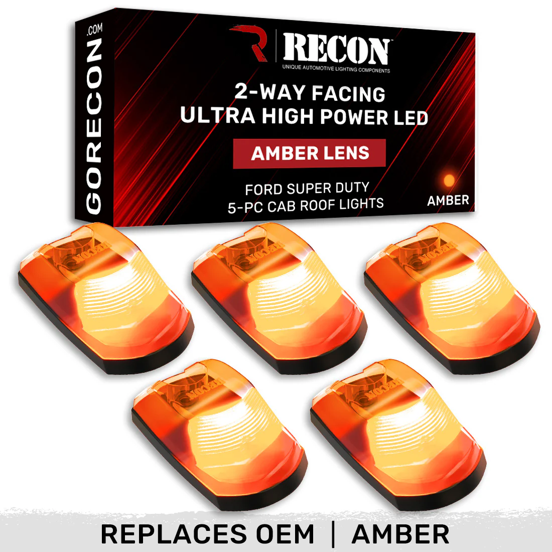 Ford Super Duty 23-25 5-PC Cab Roof Lights 2-Way Front & Rear Facing Ultra High-Power LED (Replaces Factory/OEM Cab Lights Only) - Multiple Options - Image 45